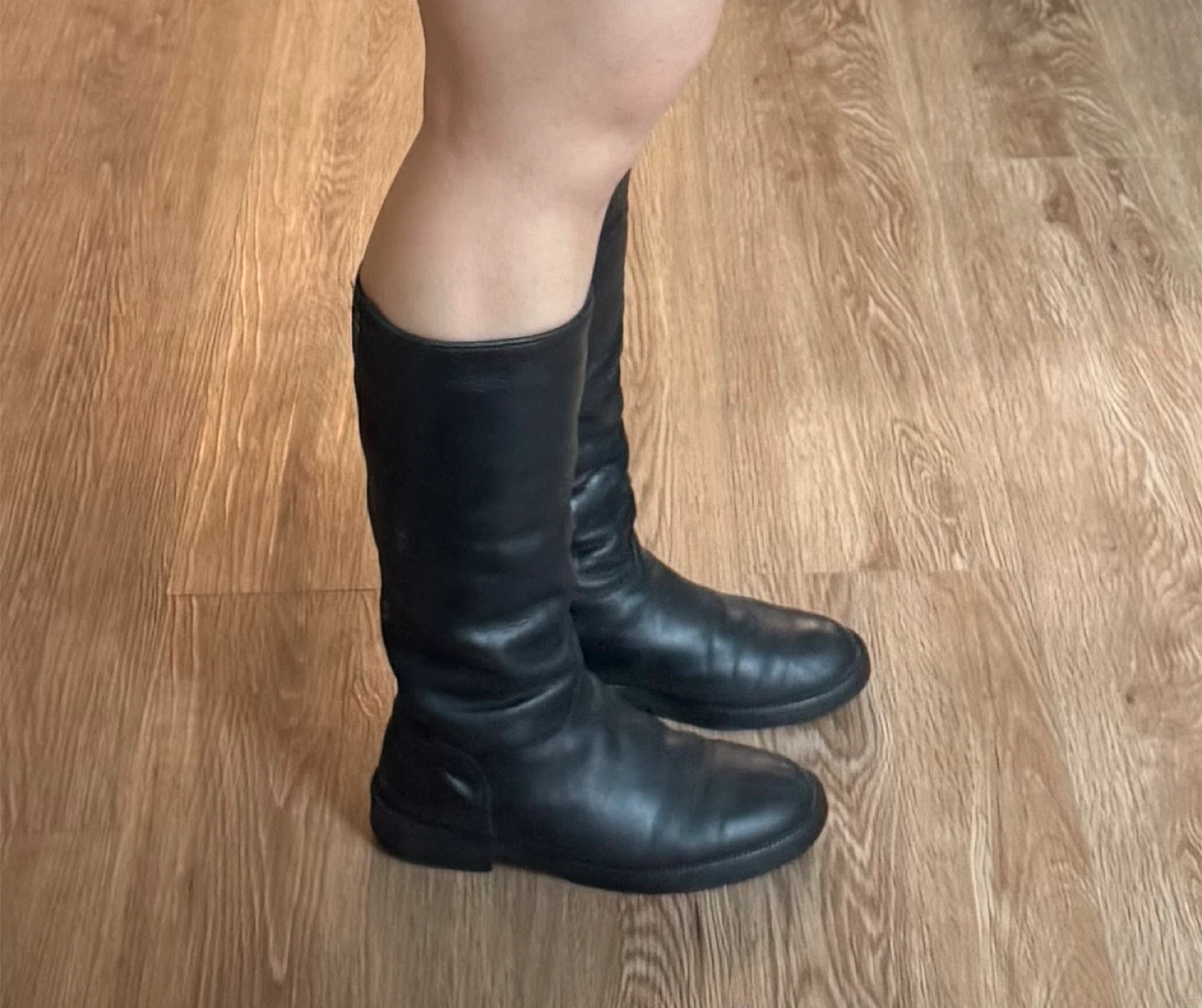 black leather boots