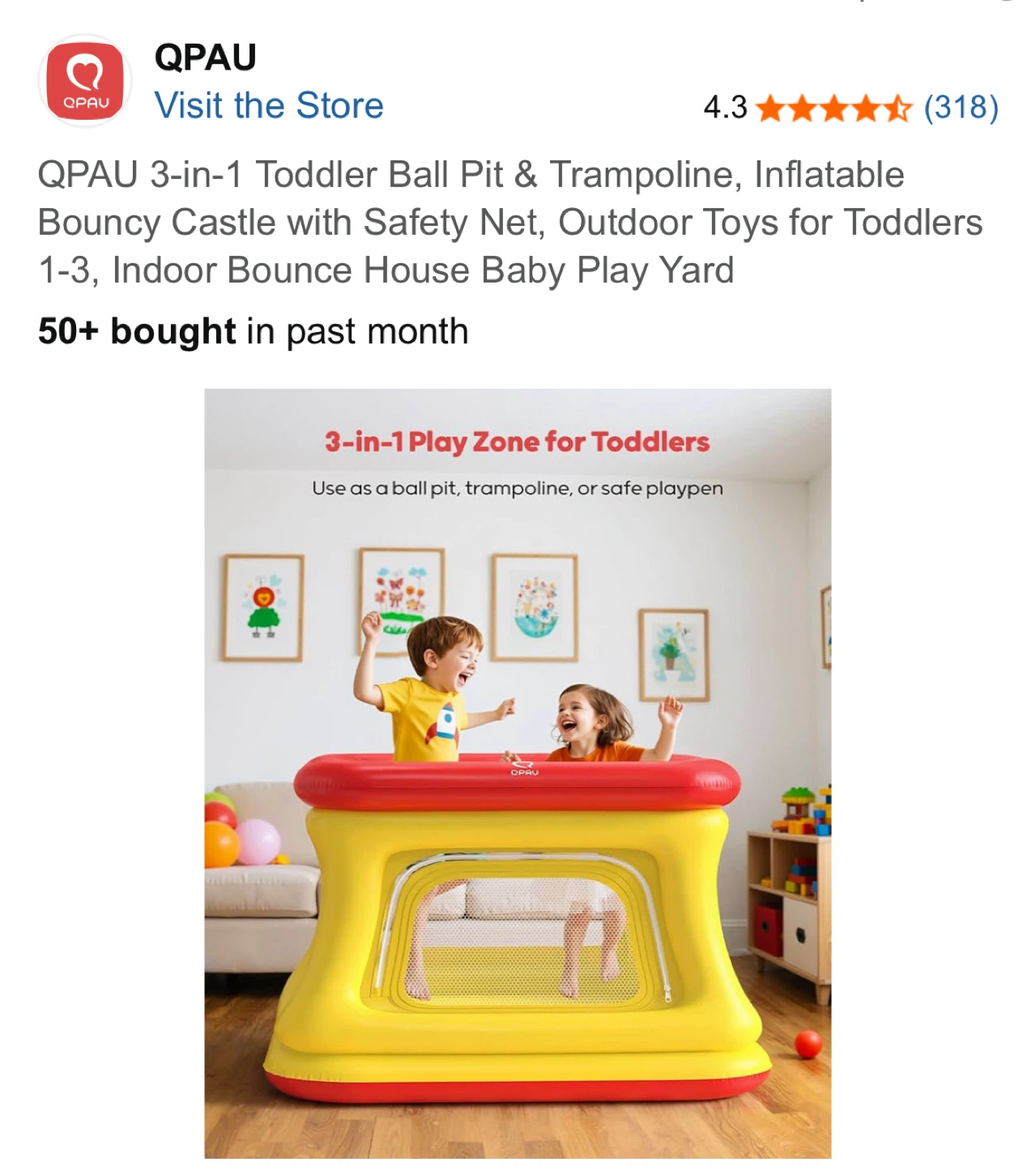 QPAU 3-in-1 Toddler Ball Pit & Trampoline - photo 2