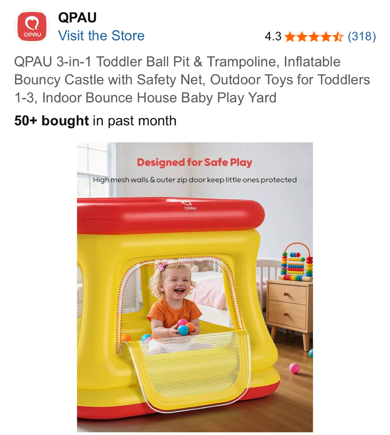 QPAU 3-in-1 Toddler Ball Pit & Trampoline - photo 4