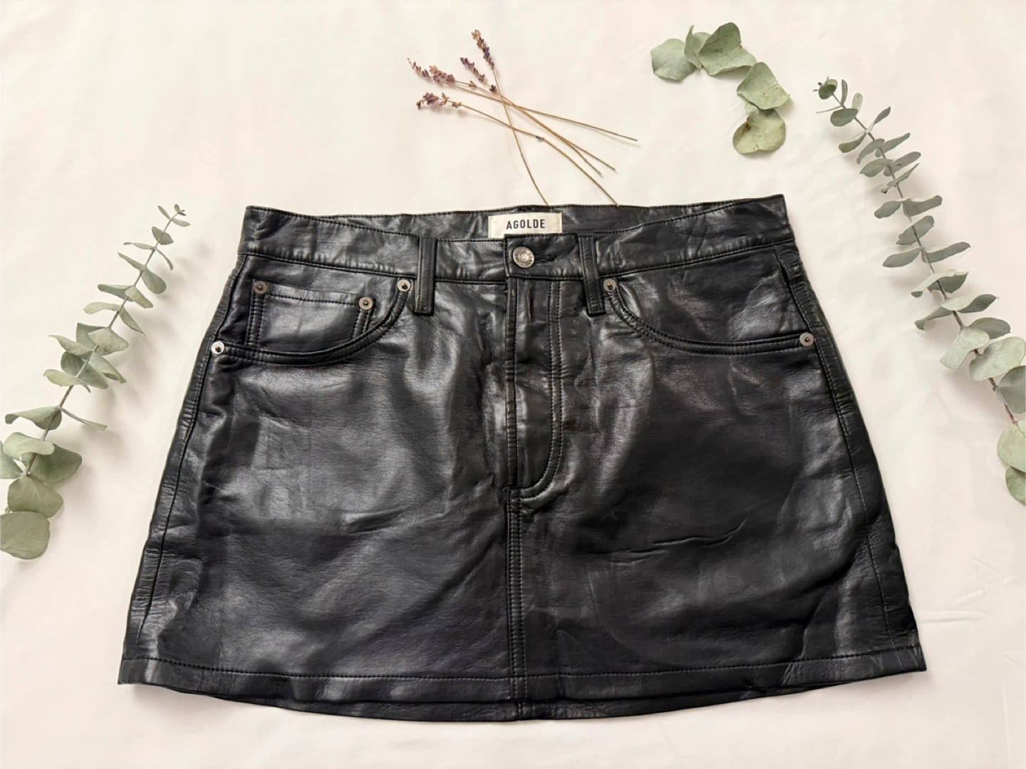 AGOLDE Black Mini Skirt