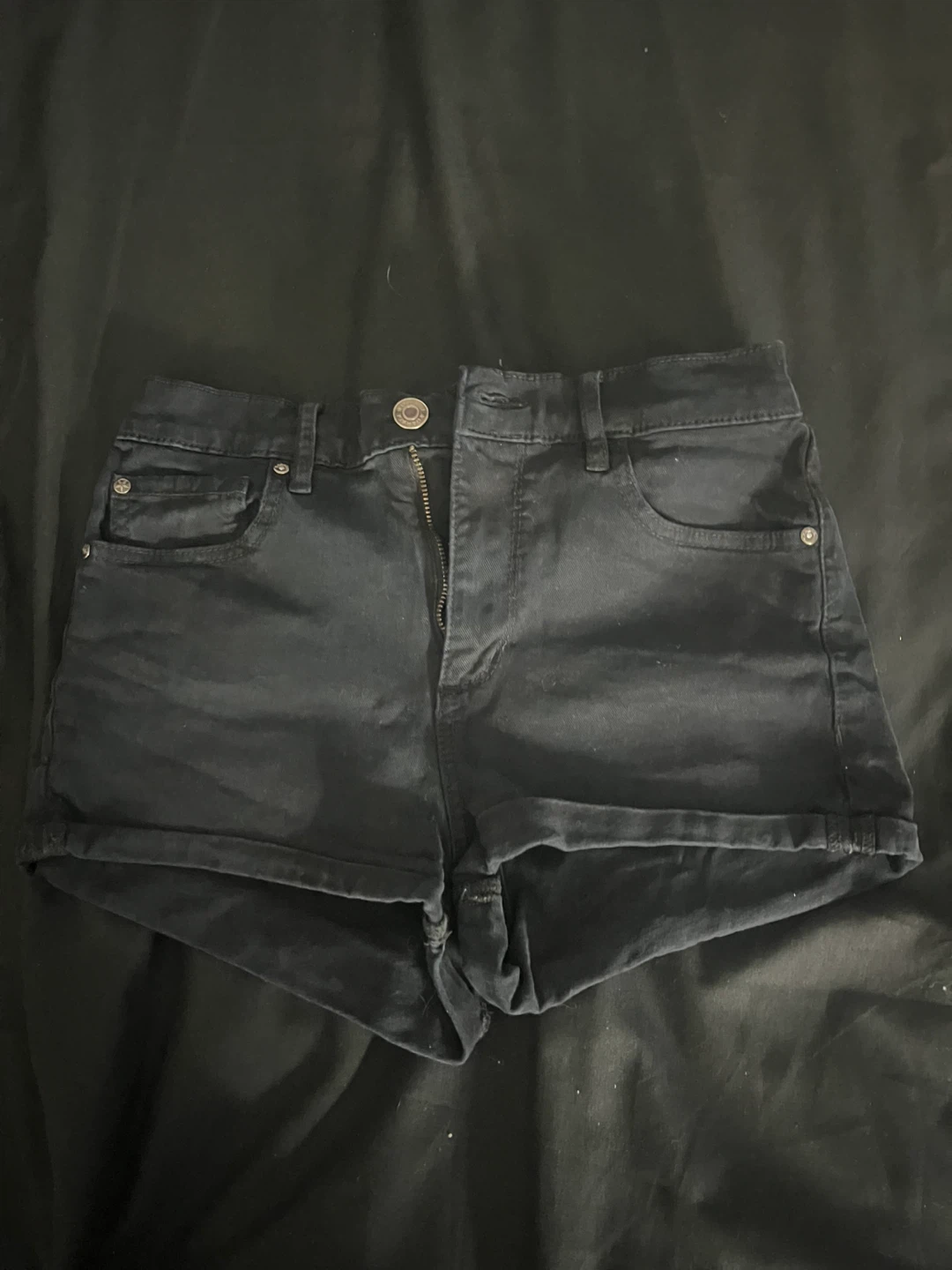 GRG DNM Black Stretch Denim Shorts