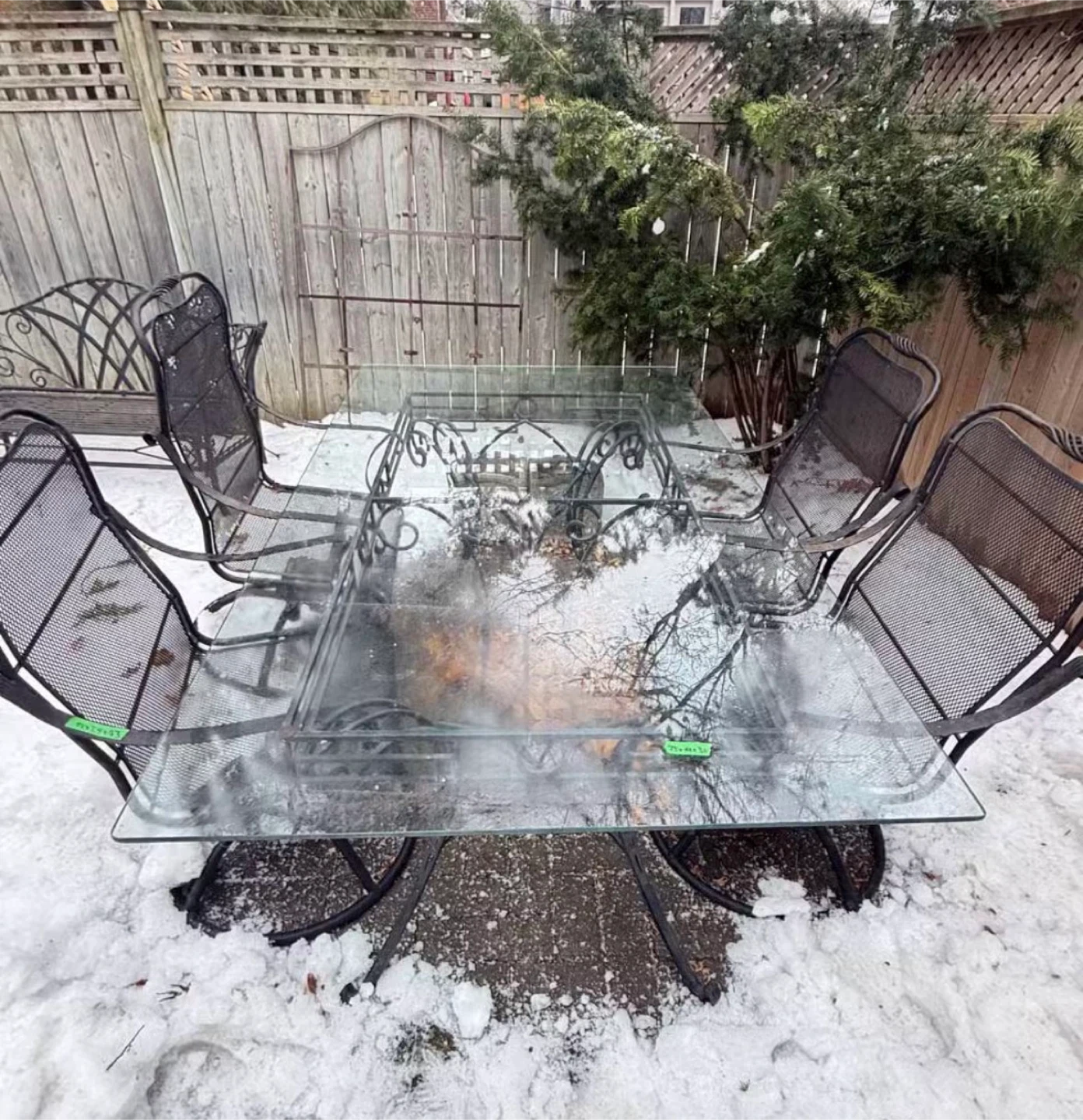 Wrought Iron Glass Top Patio Dining Set - photo 4