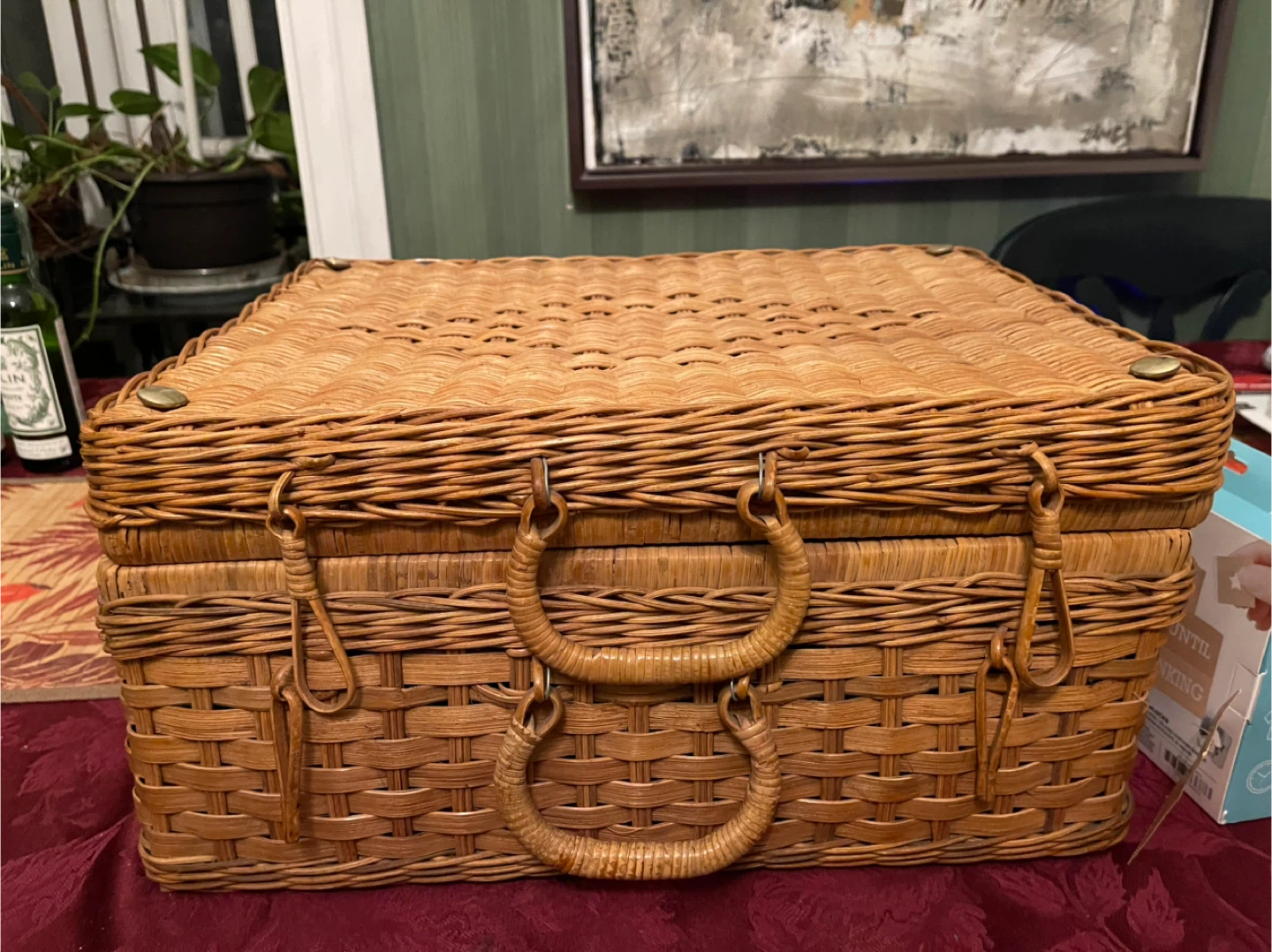 Vintage Wicker Picnic Basket Set