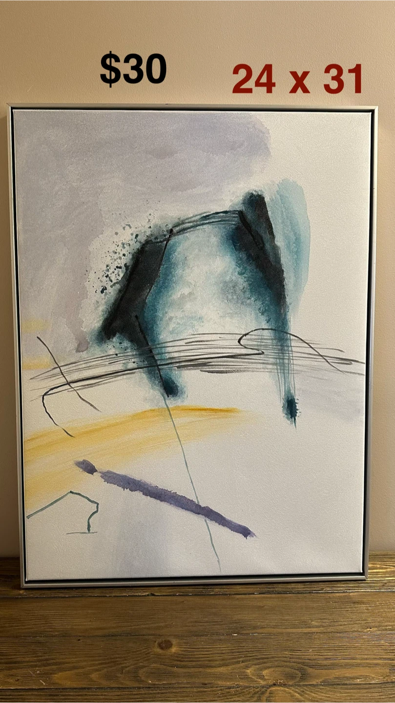 Abstract Framed Canvas Art 24x31