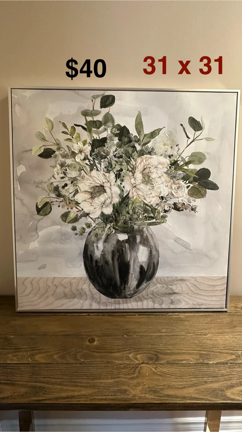 Framed Floral Wall Art 31x31