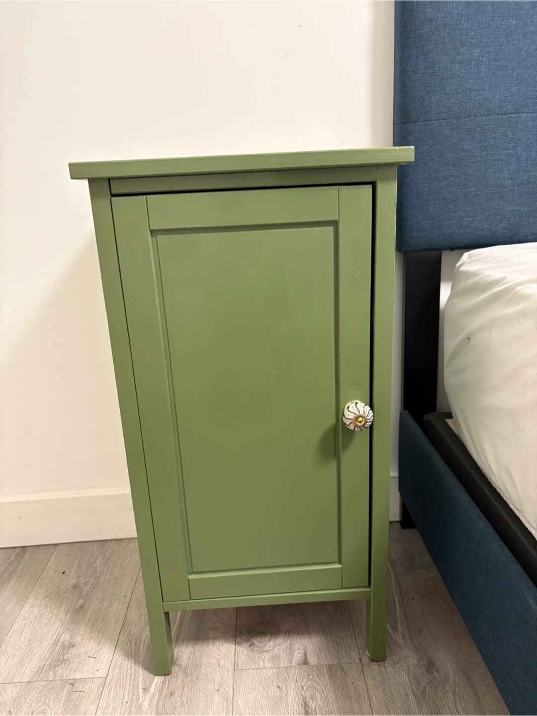 Two sage green Nightstands