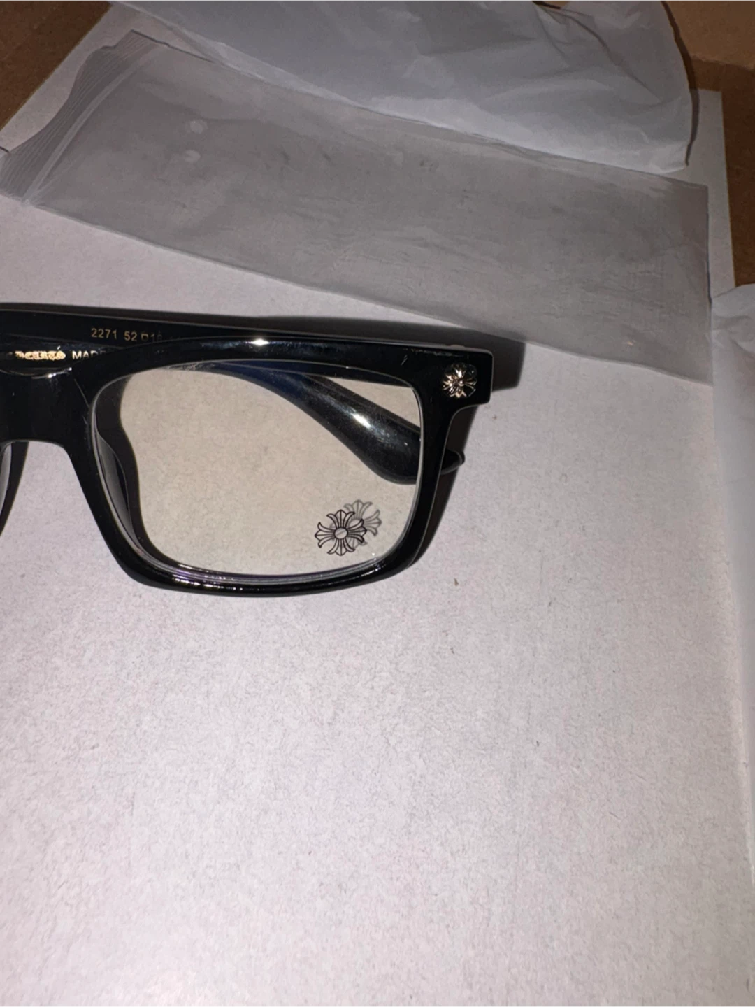Black and gold Chrome heart glasses