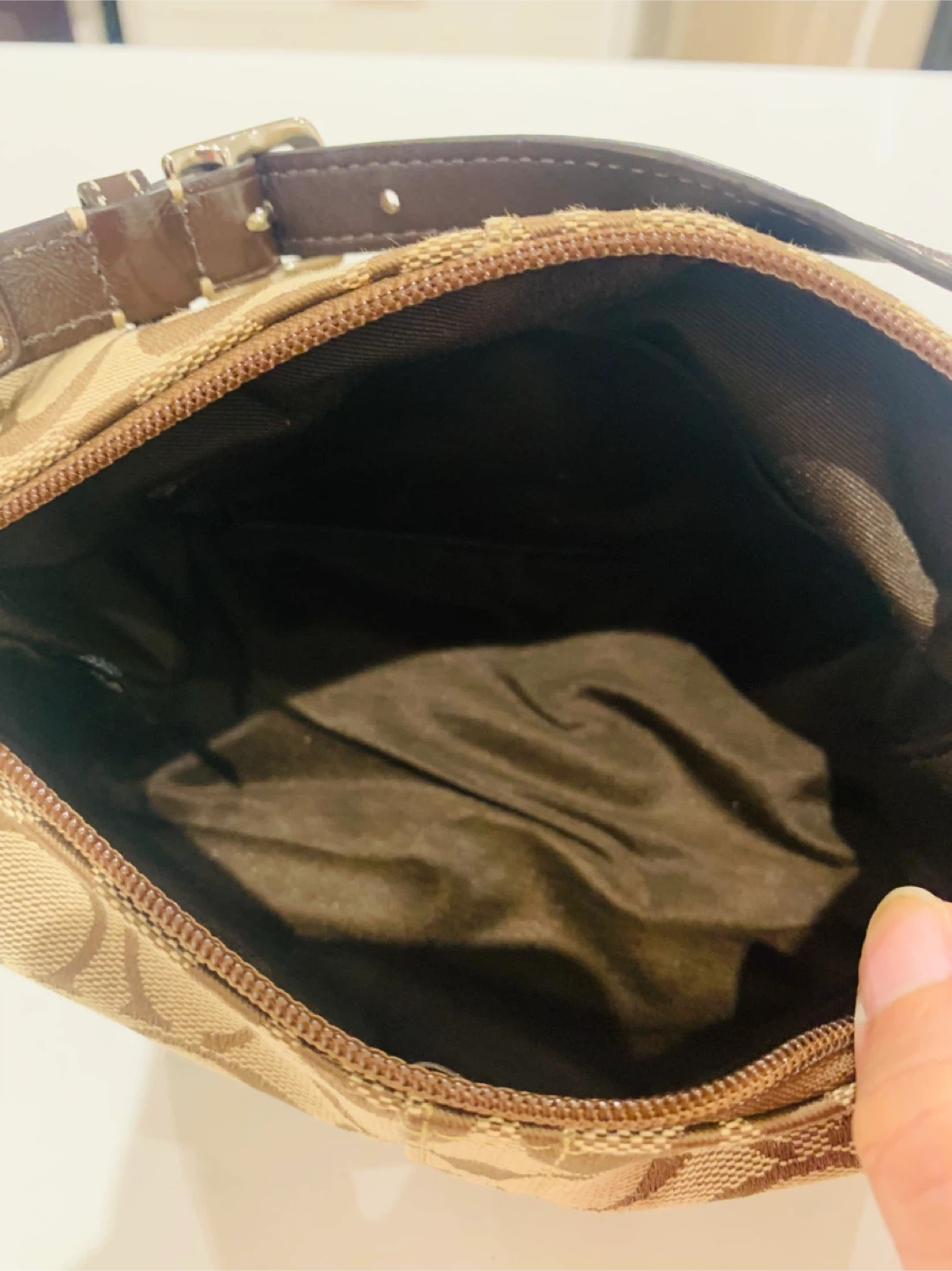 🐻 New Coach Brown Signature Mini Demi Pouchette Shoulder Bag 🐻 - photo 3