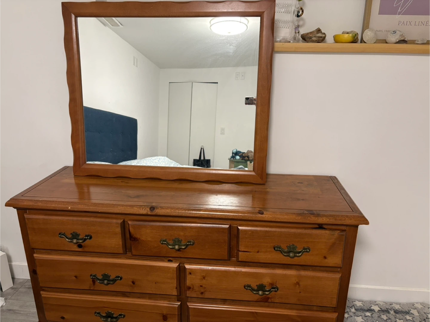 Wooden Dresser with Mirror - photo 3