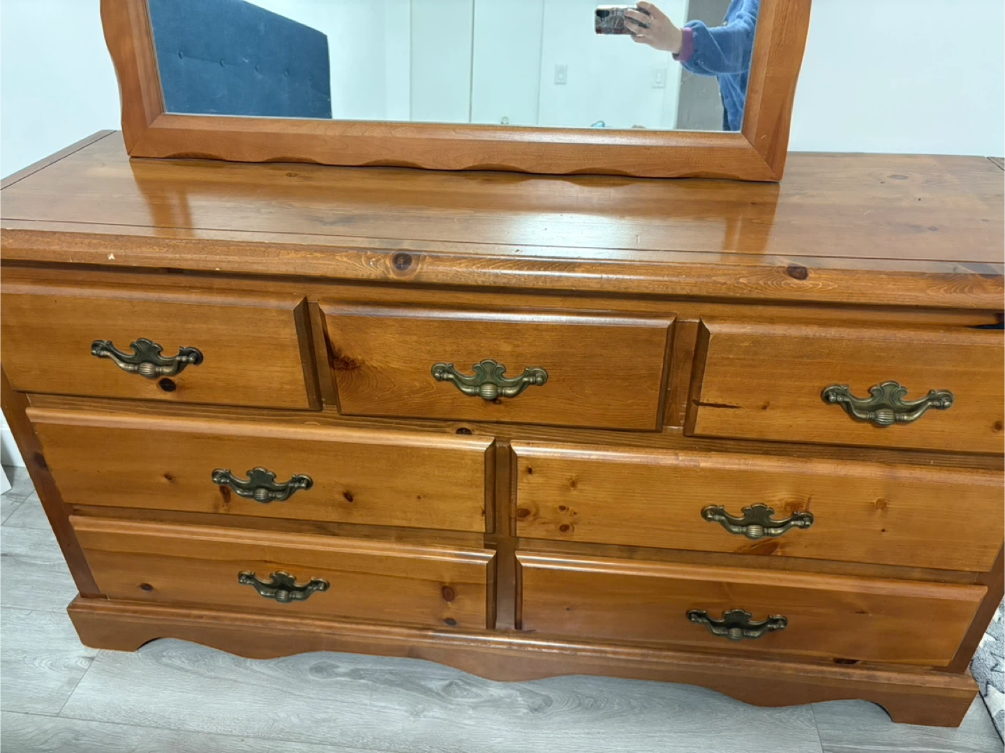 Wooden Dresser with Mirror - photo 2
