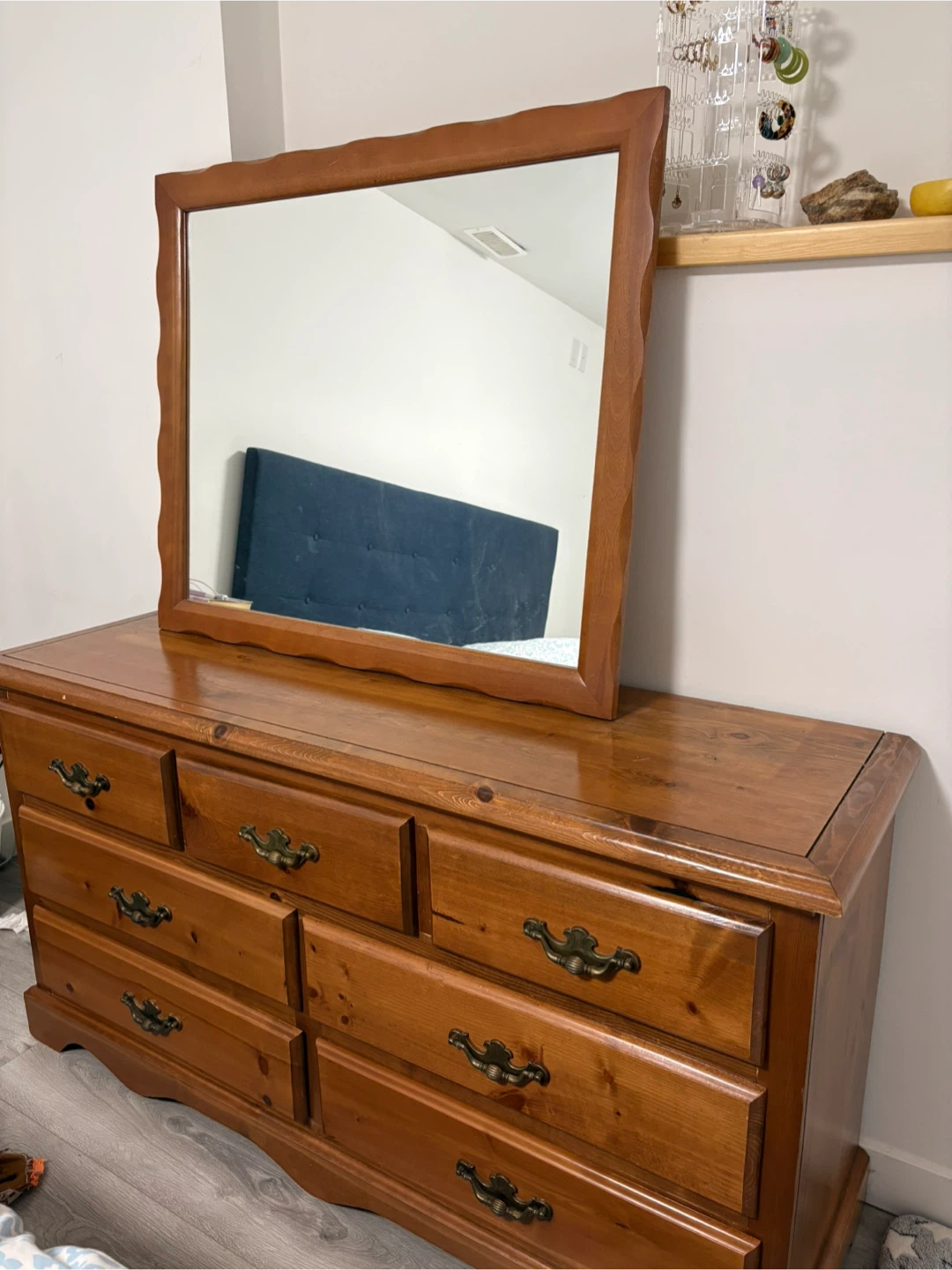 Wooden Dresser with Mirror