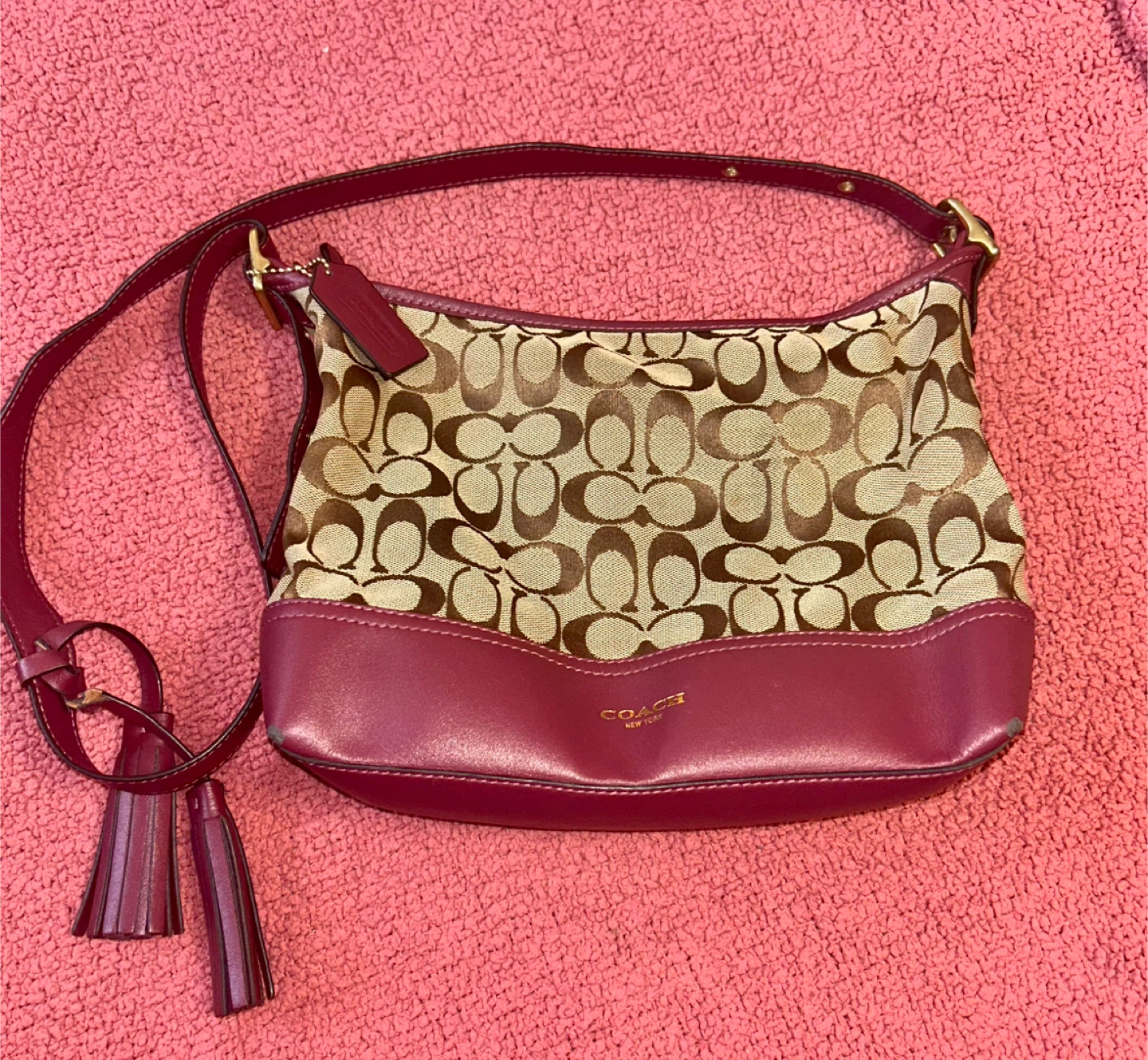 Coach Signature Canvas & Leather Crossbody Purse