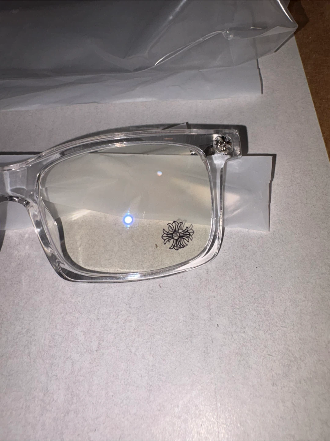 Clear and silver Chrome Hearts Glasses