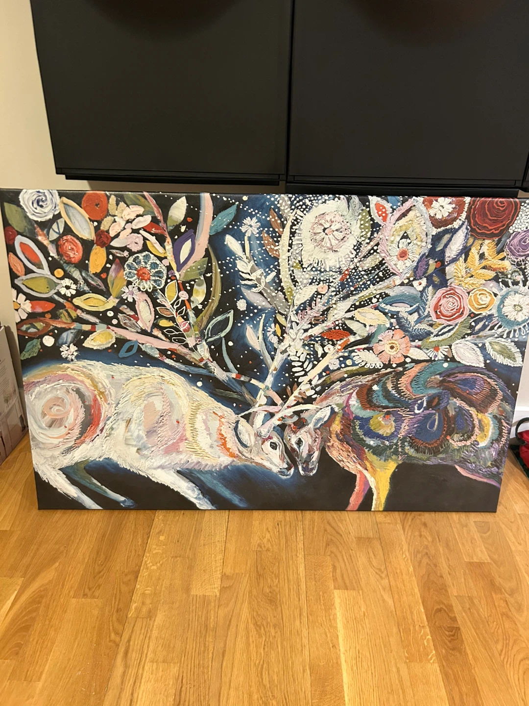 BJORKSTA huge 2 deers wall canvas (discontinued design)