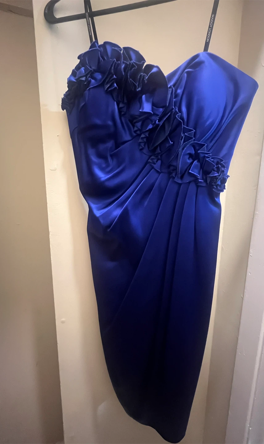 Royal Blue Strapless Ruched Dress