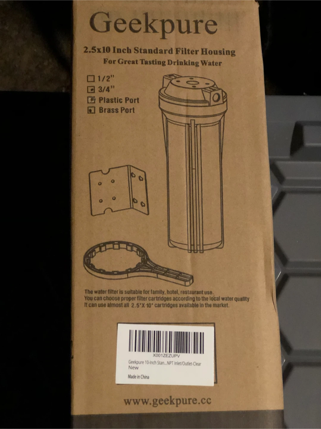 Geekpure 2.5x10 Inch Big Blue Filter Housing