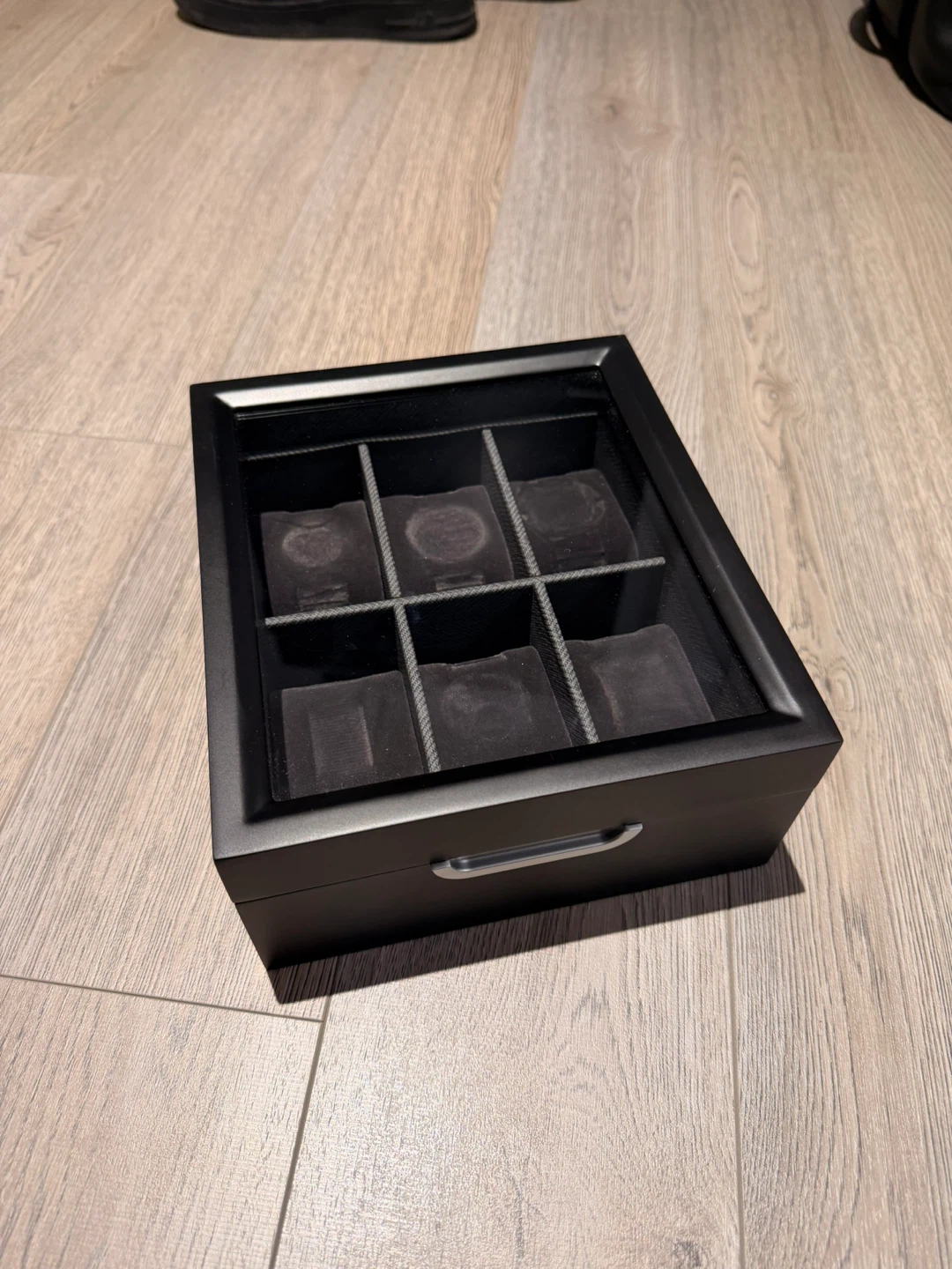 Black 6-Slot Watch Display Box - photo 2