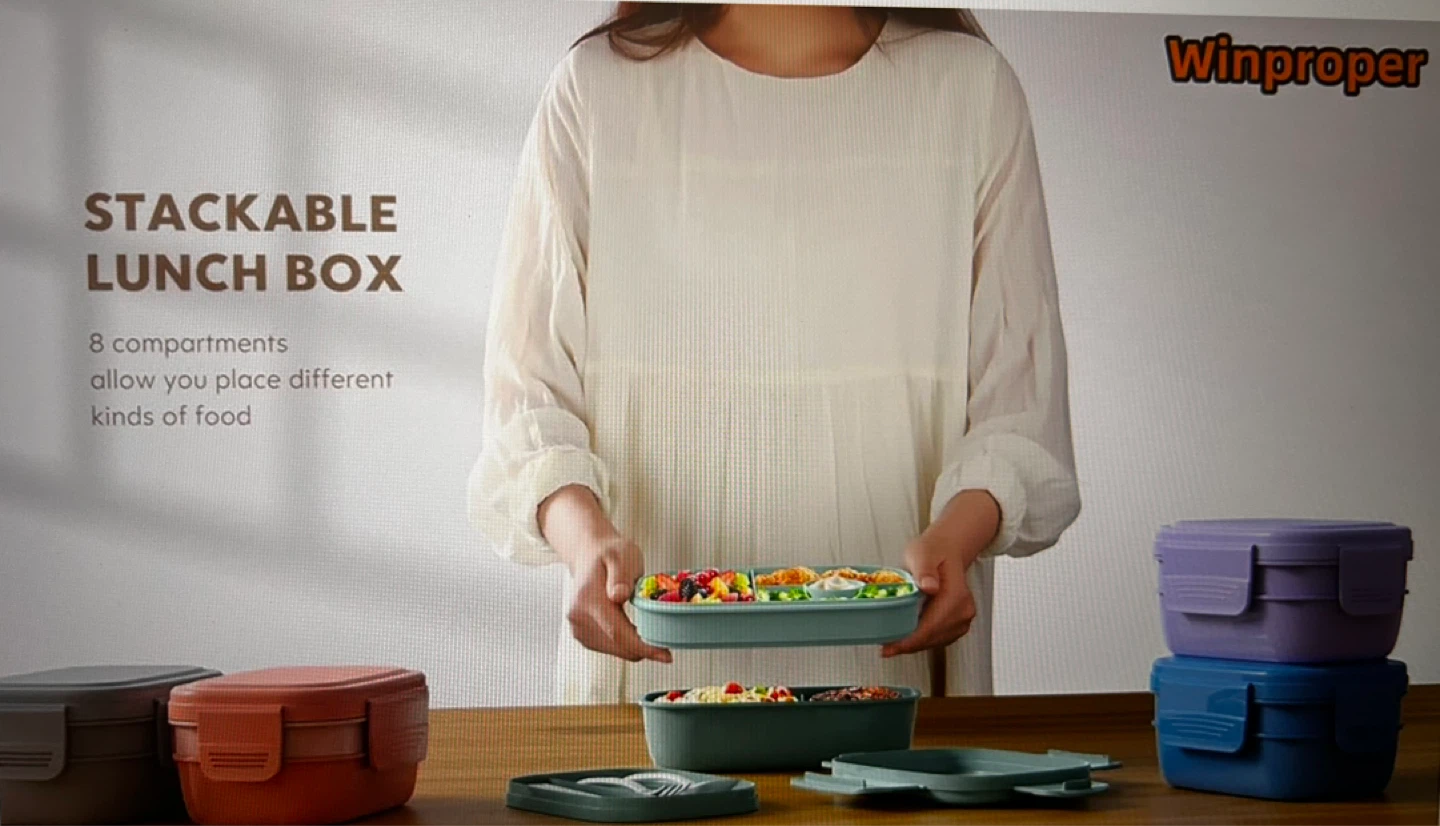 3 layers stackable Food Container - Grey - photo 4