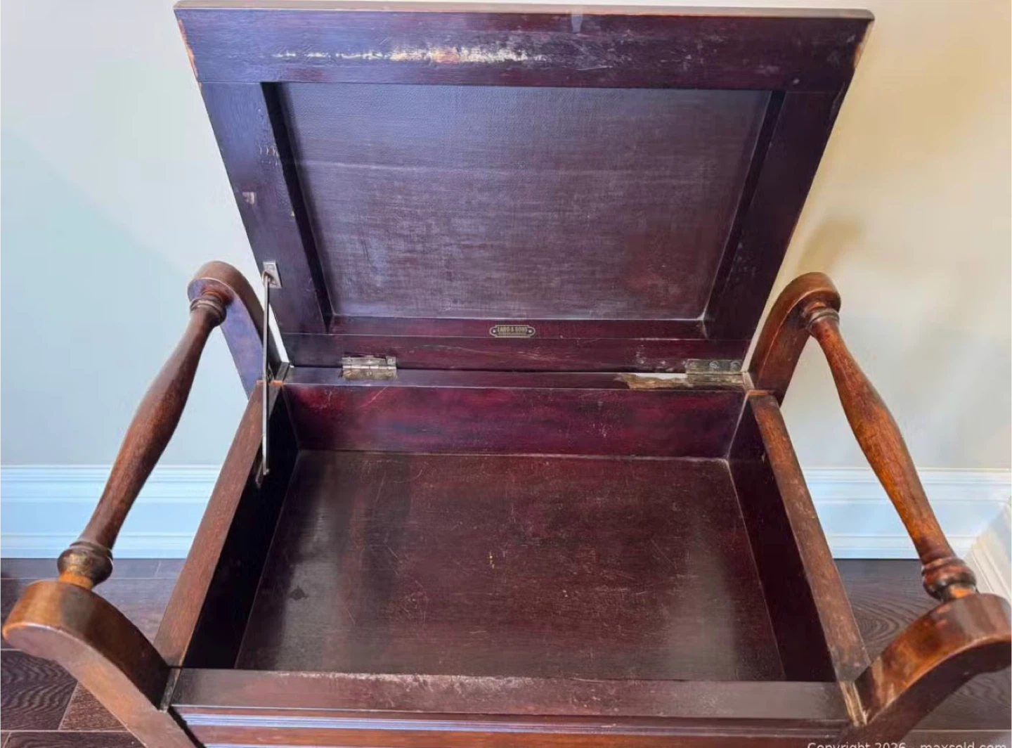 Vintage Piano Bench with Storage by LARG & SONS - photo 3