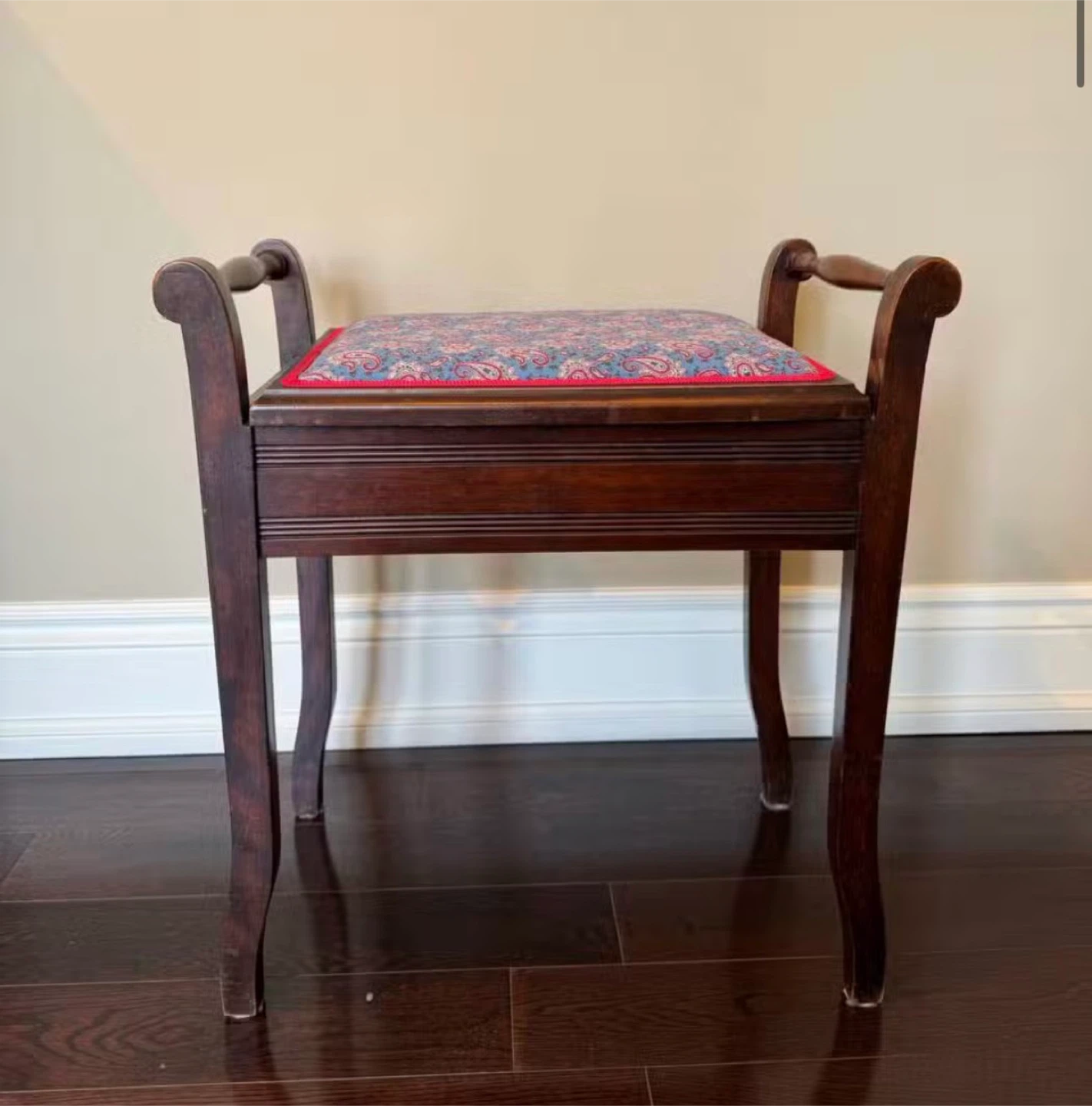 Vintage Piano Bench with Storage by LARG & SONS
