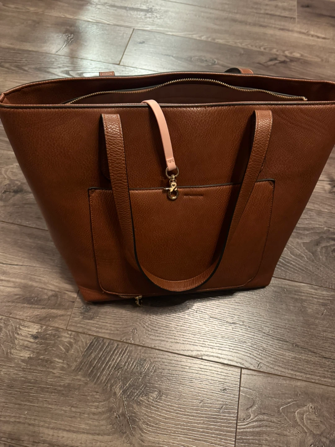 Poppy & Peonies Brown Faux Leather Tote Bag - photo 4