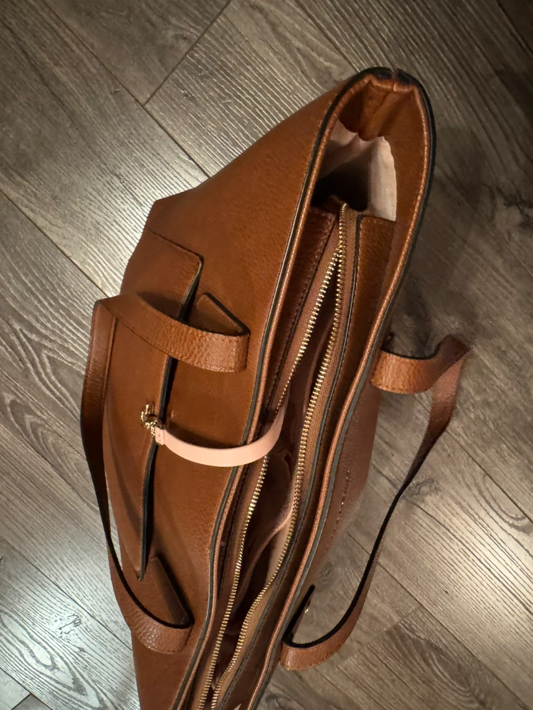 Poppy & Peonies Brown Faux Leather Tote Bag - photo 2
