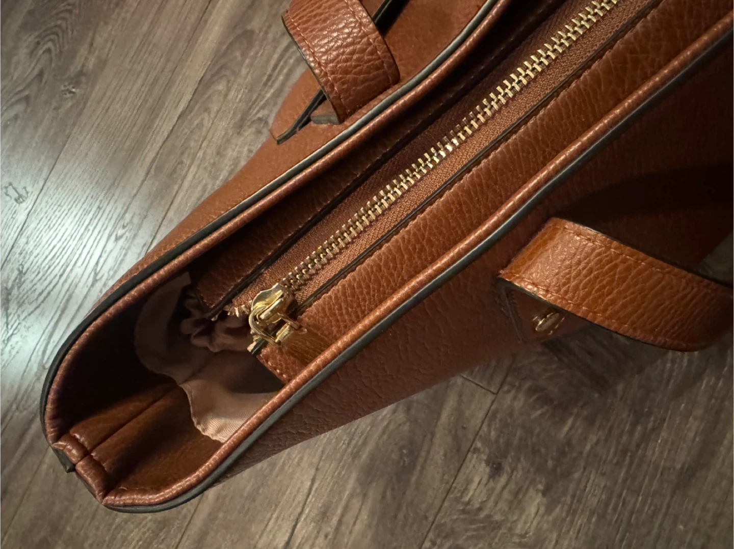 Poppy & Peonies Brown Faux Leather Tote Bag - photo 5