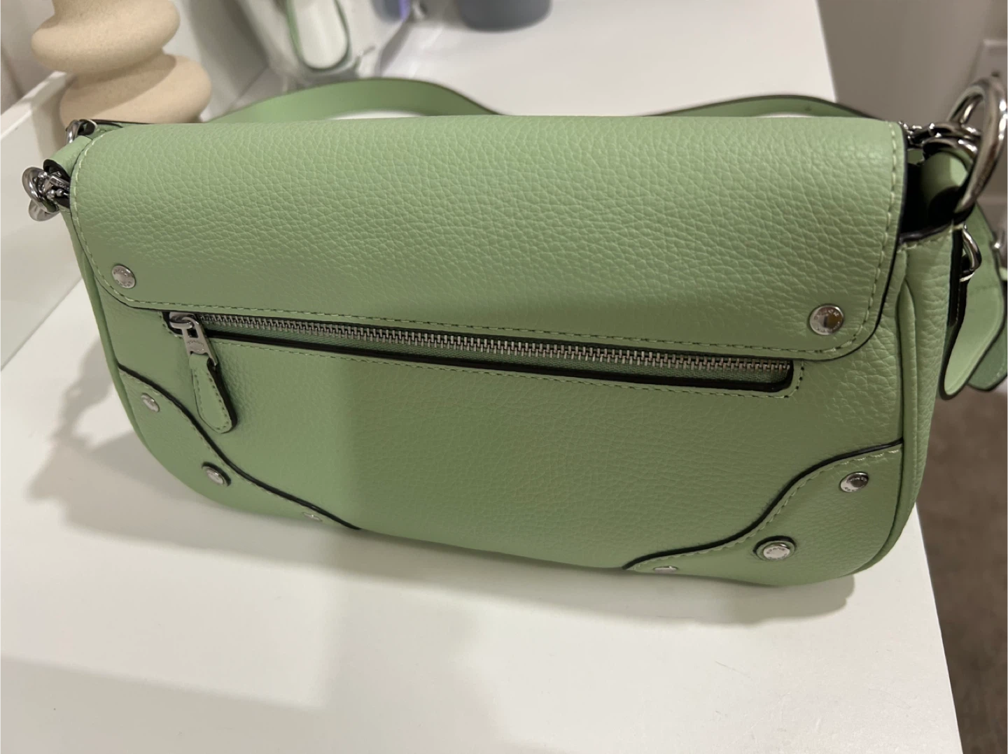 Coach Light Green Leather Shoulder Bag - photo 2
