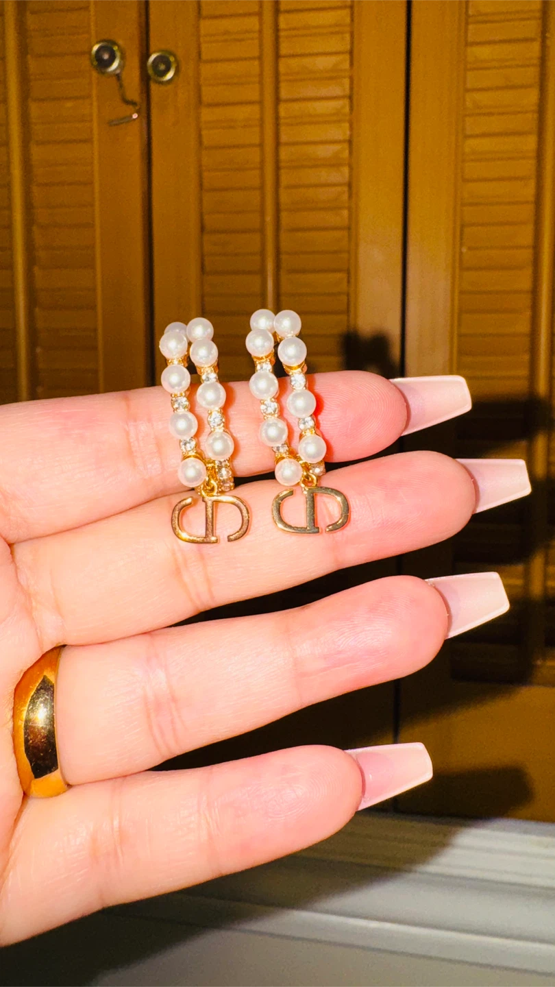 Dior CD Pearl Hoop Earrings - photo 2