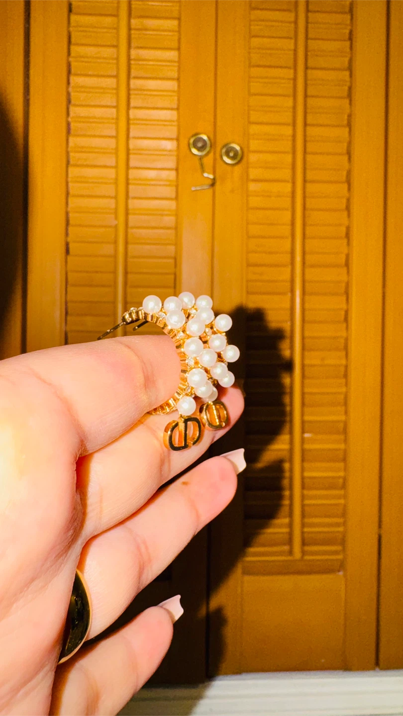 Dior CD Pearl Hoop Earrings - photo 3