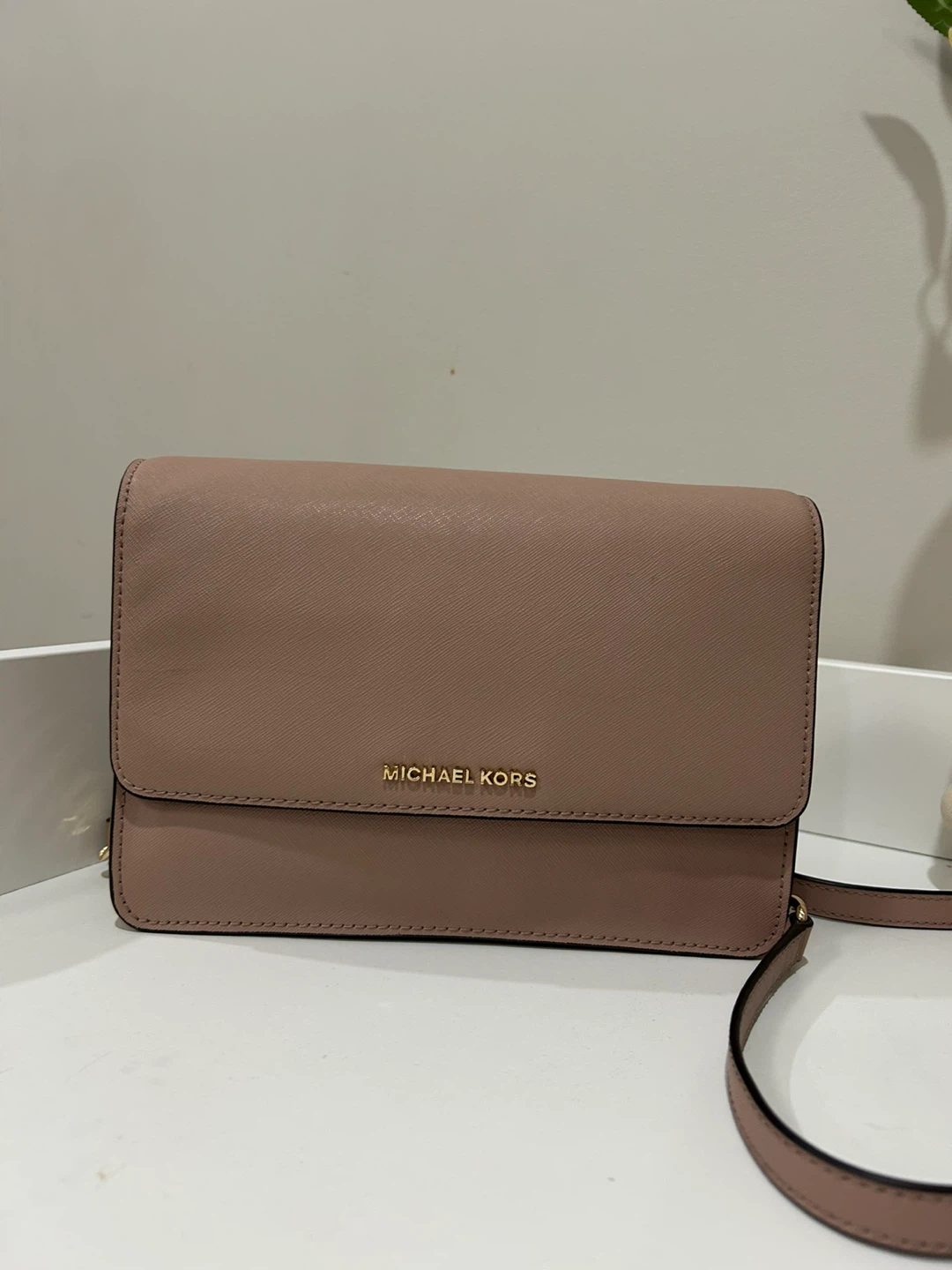 Michael Kors Blush Pink Leather Crossbody Wallet
