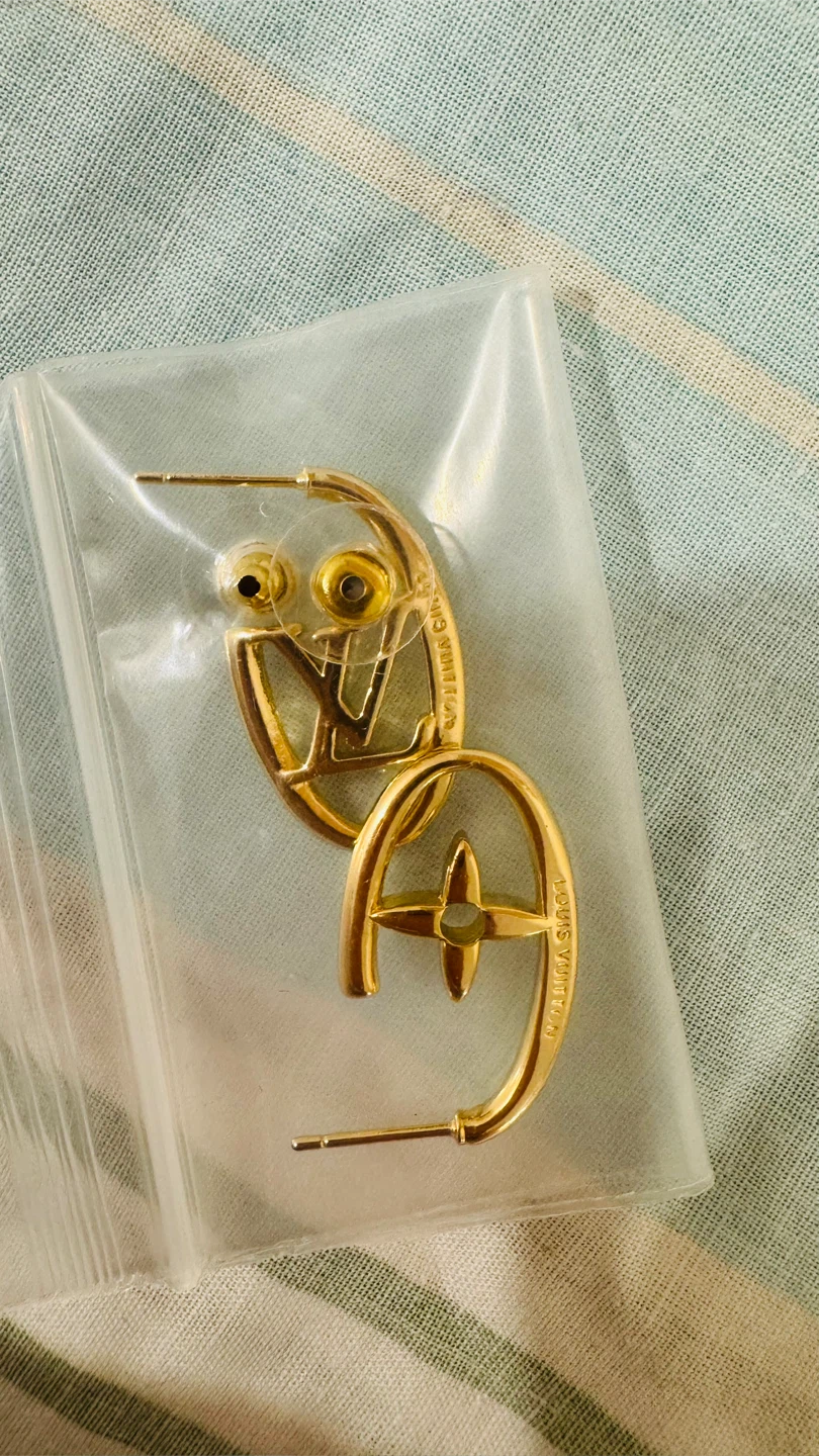 Louis Vuitton 24k GP Hoop Earrings