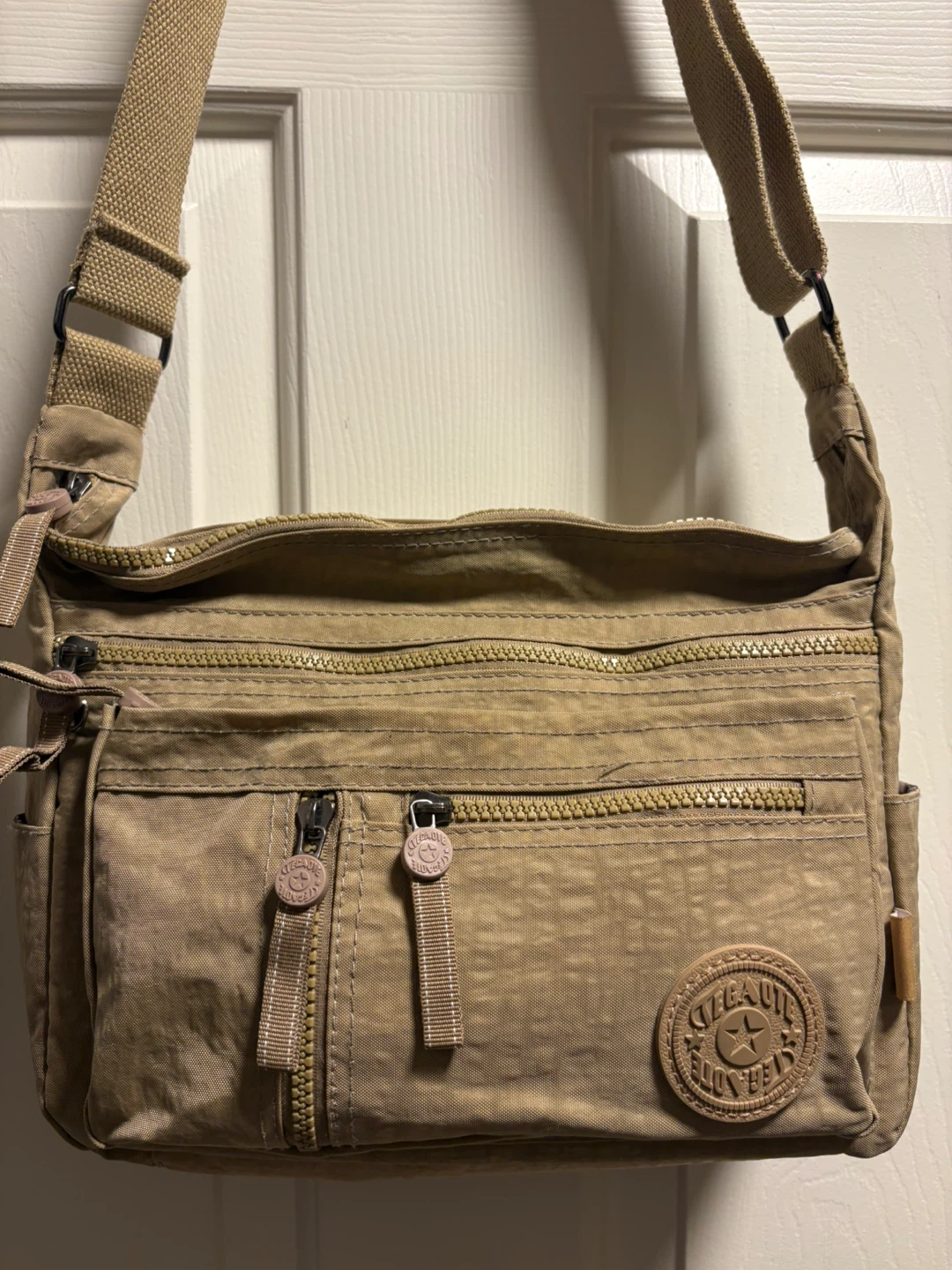 Tegaote Tan Nylon Crossbody Bag