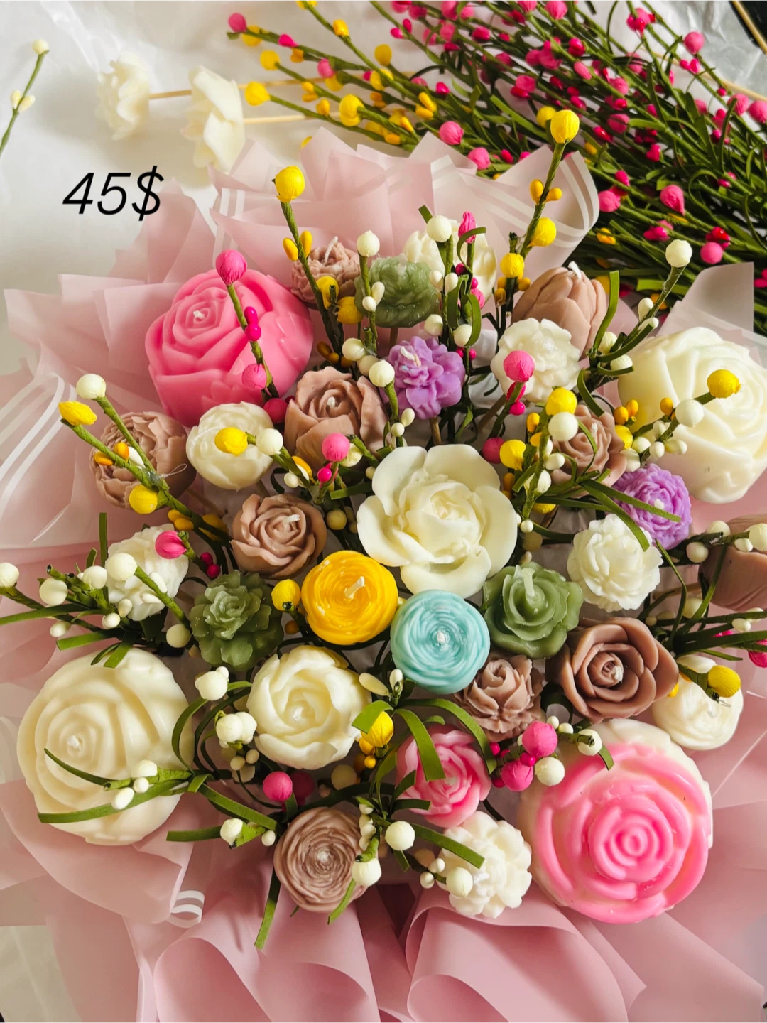 Beautiful Scented Candle Flower Arrangement – Unique Gift Idea