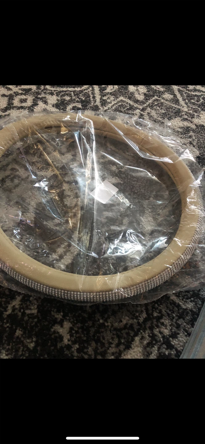 Sparkly Steering Wheel Cover - Beige