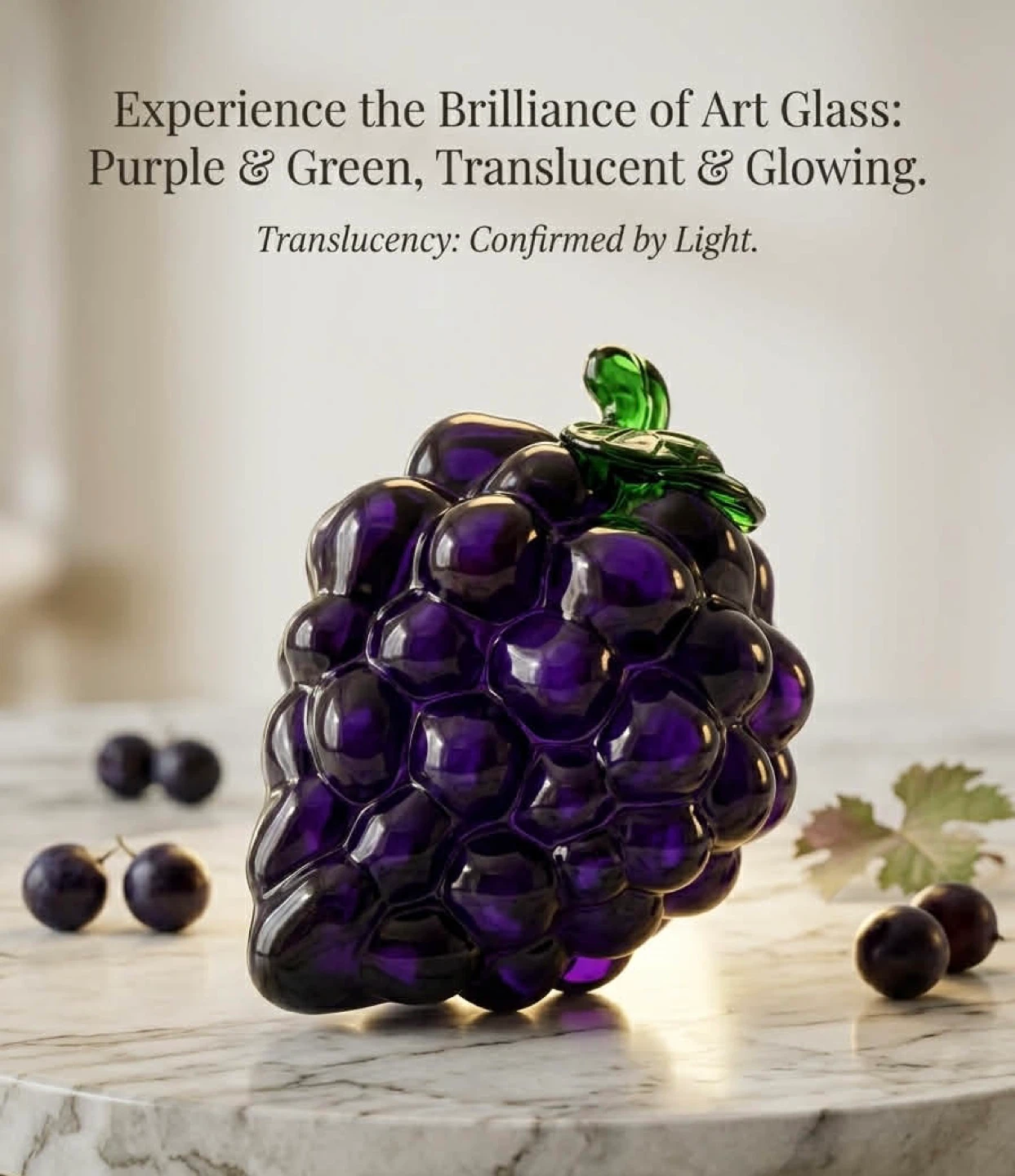 Vintage MCM Violet Glass Grape Cluster