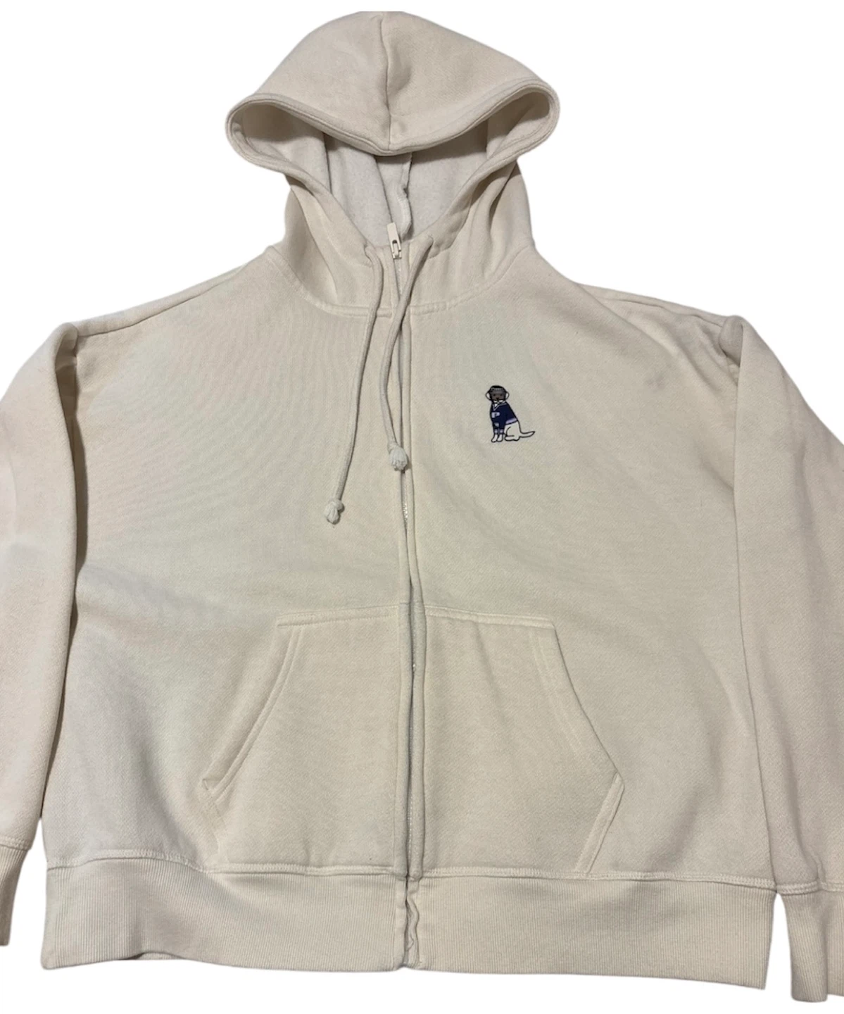 PINK by Victoria's Secret Cream Embroidered Dog Zip-Up Hoodie - photo 2