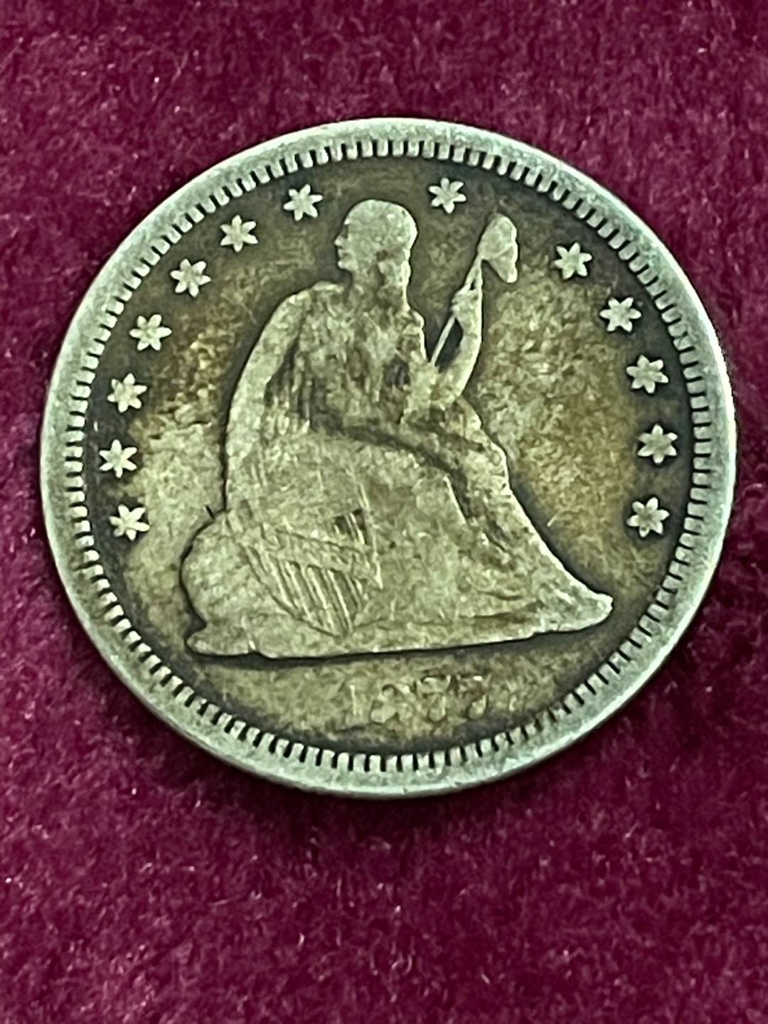 United States of America 1877 , Quarter Dollar Coin