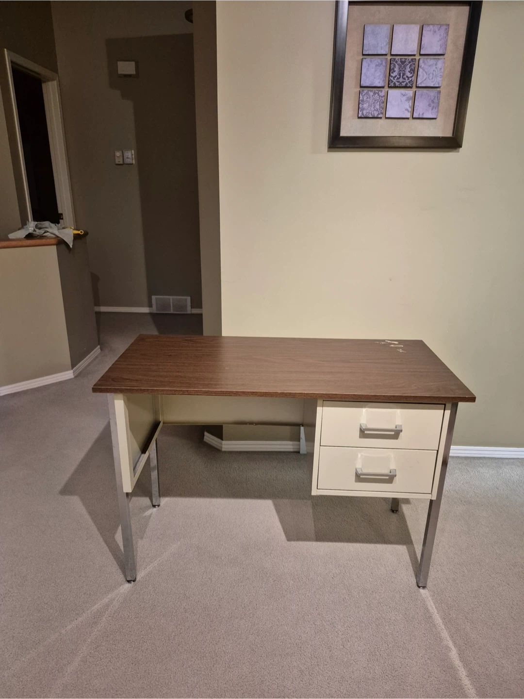Vintage Metal Desk with two drawers