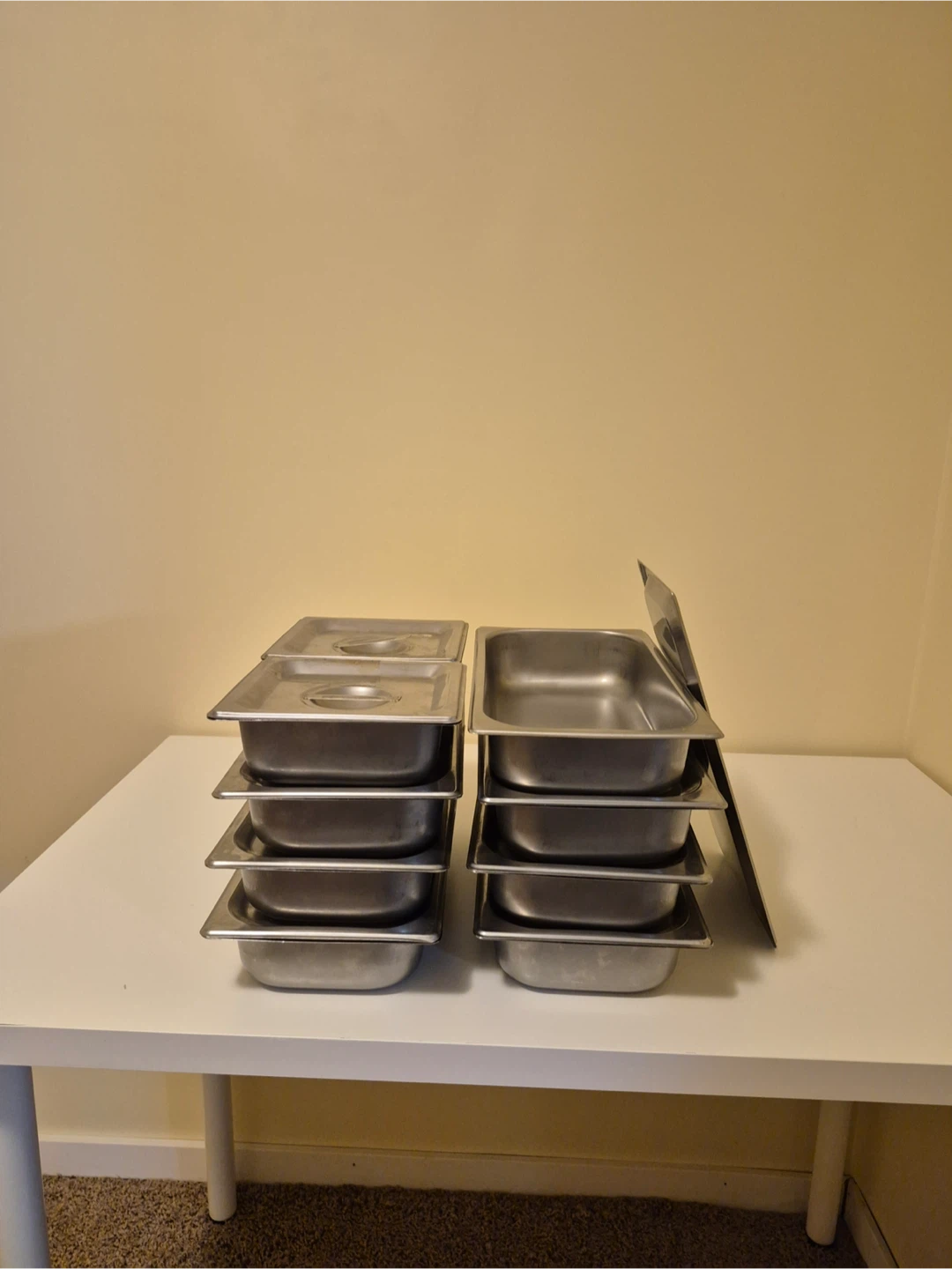9 Stainless Steel Food Pans with Lids