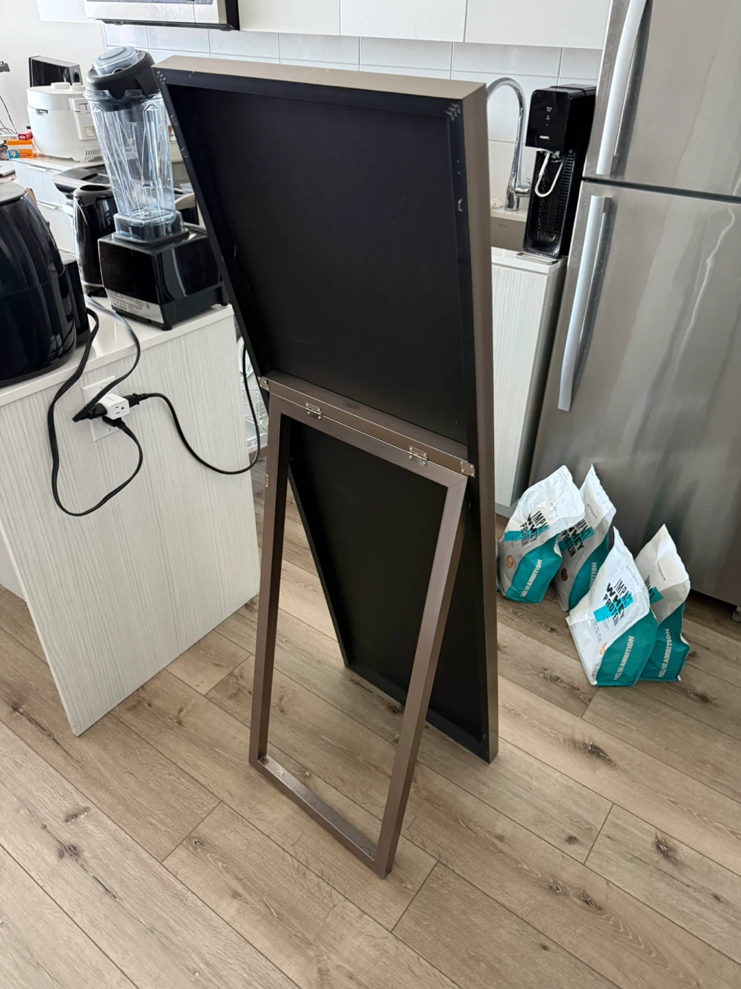 Standing Full Length Mirror with Metal Frame - photo 2