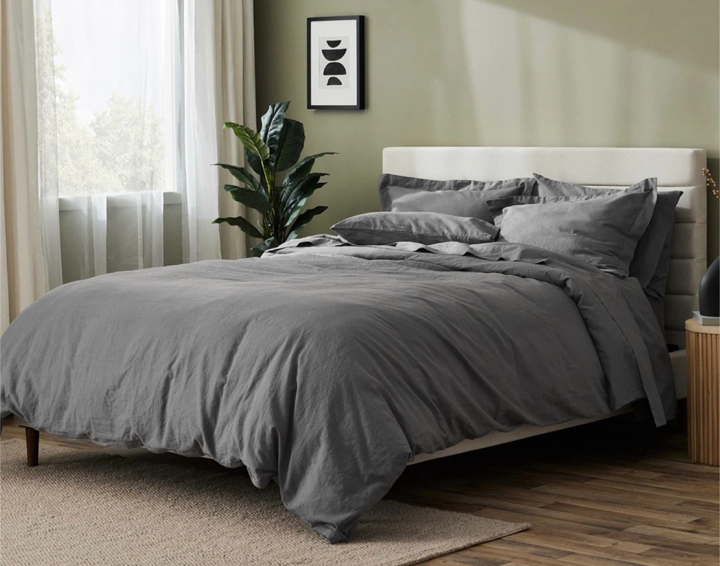 BRAND NEW Silk & Snow Queen Relaxed Linen Sheet AND Duvet Set