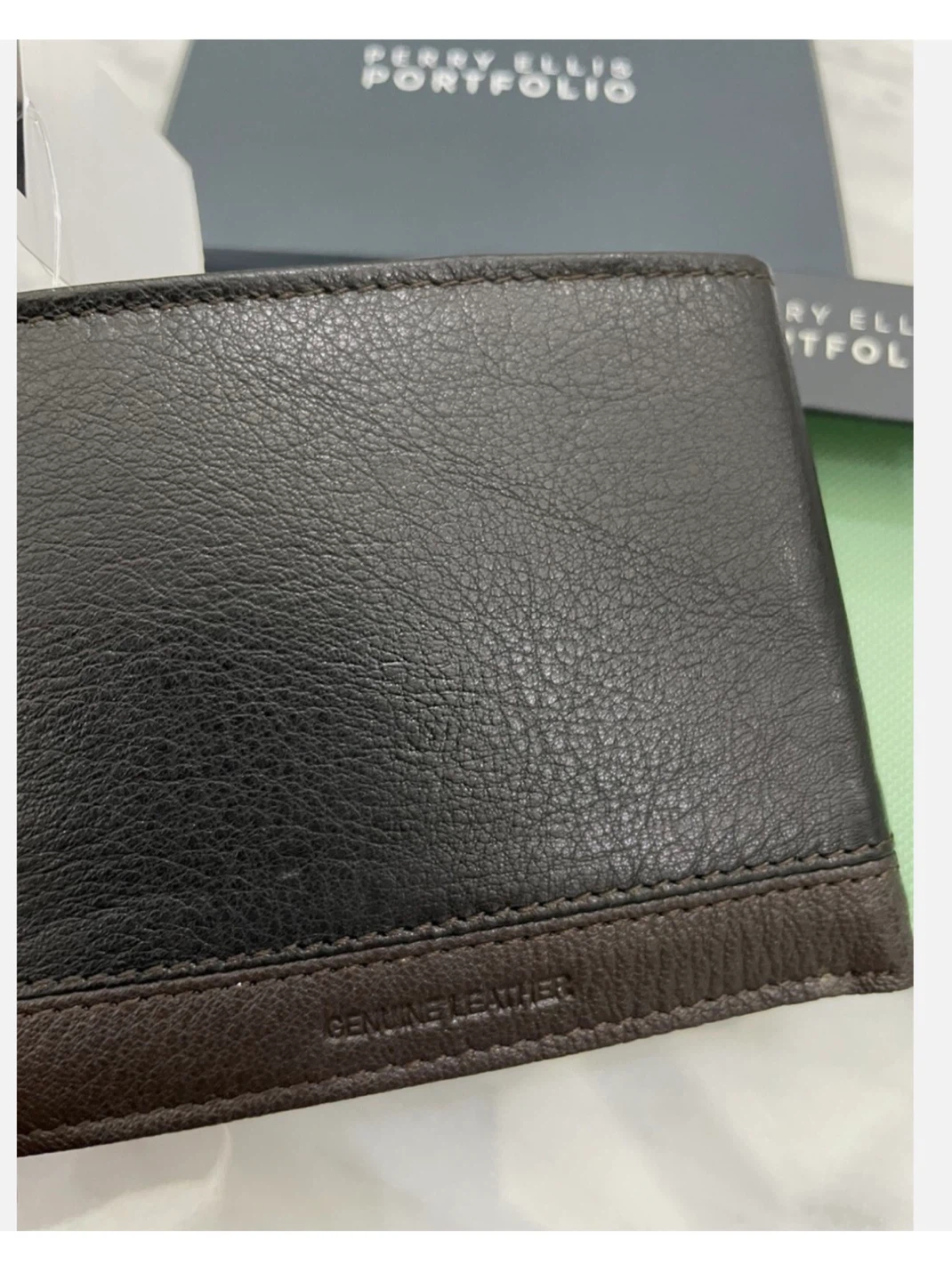 NIB With Tags Perry Ellis Portfolio Black Leather Men's Wallet - photo 5