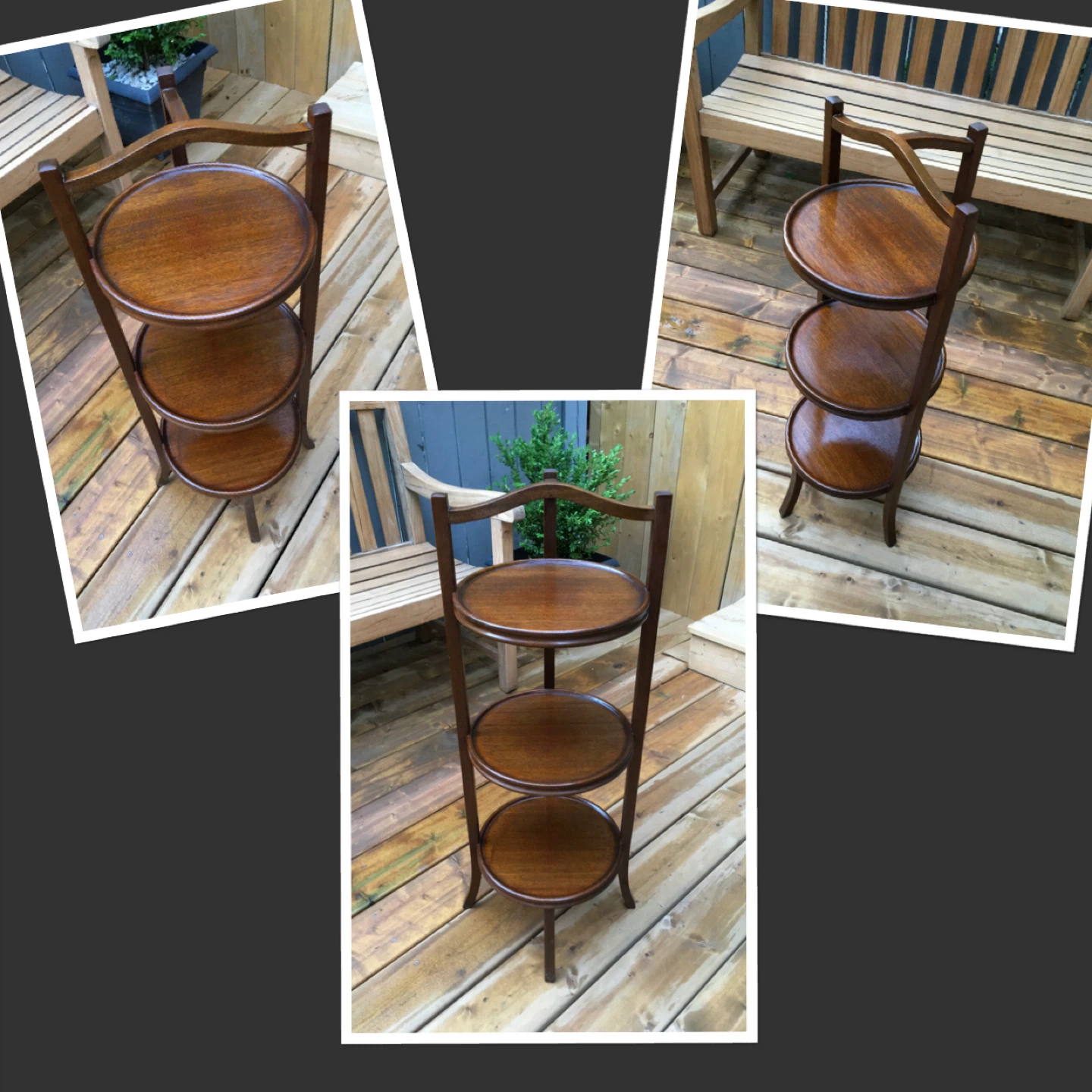 ⭐️ONE Vintage solid mahogany 3 tier stand(Circa 1930’s) - photo 2