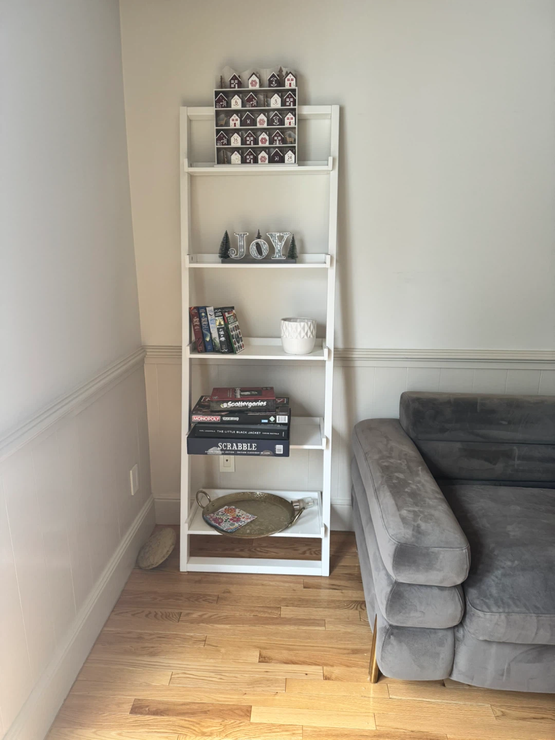 White Leaning Bookshelf - photo 3