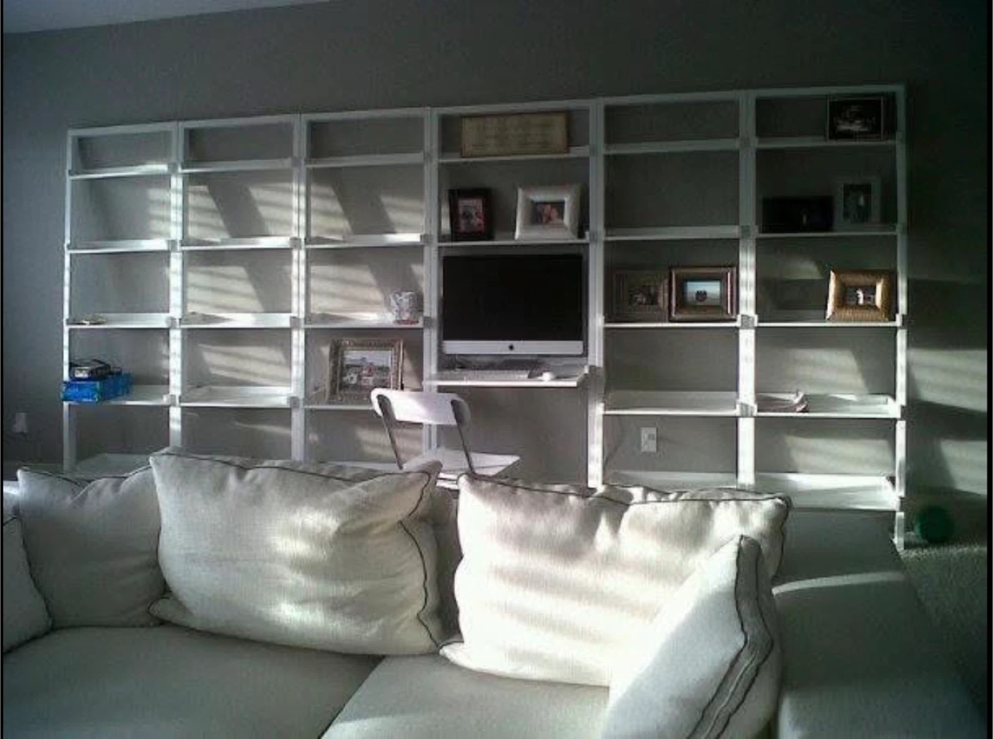 White Leaning Bookshelf