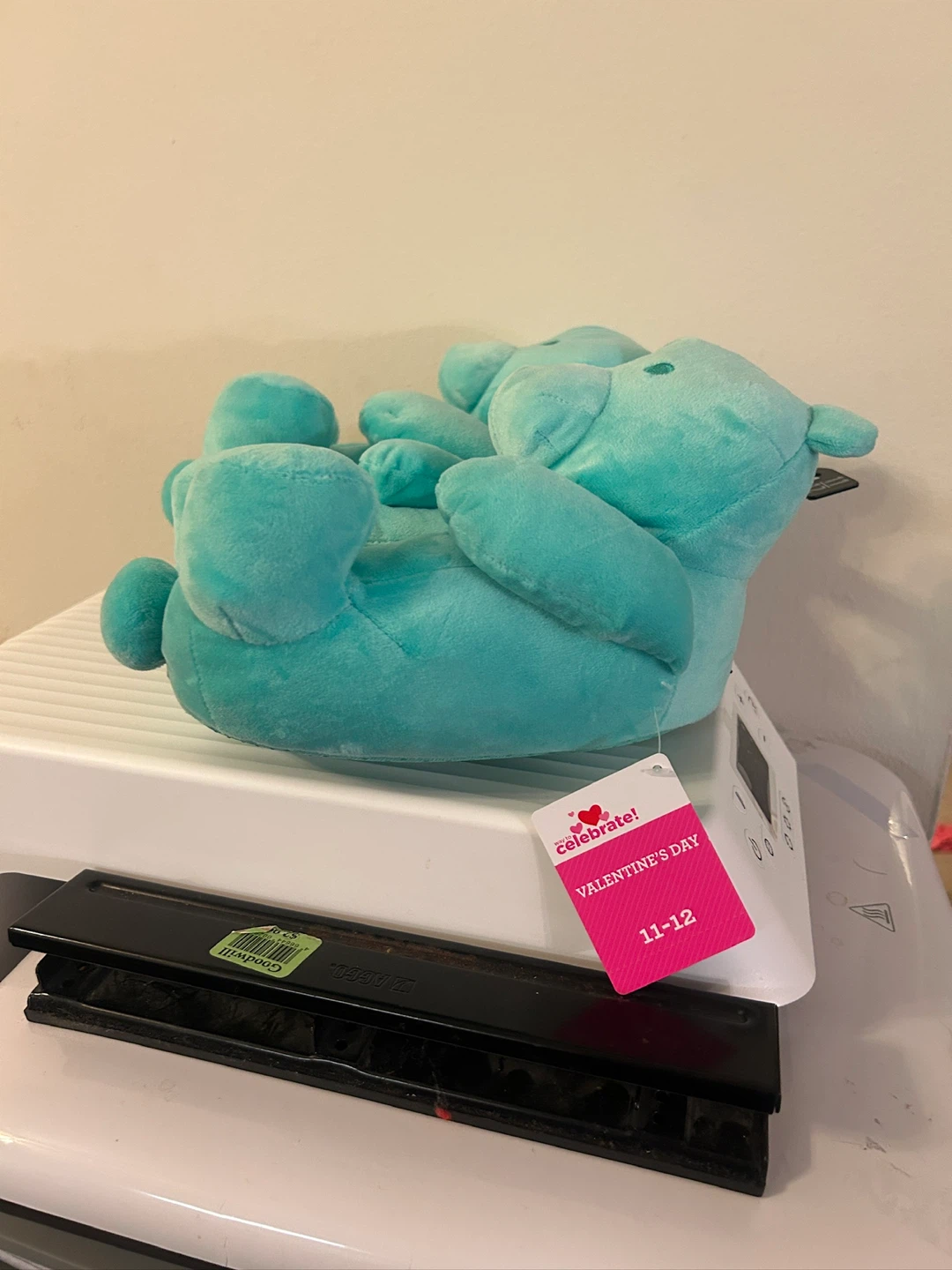 Turquoise Teddy Bear Slippers Size 11-12 - photo 2
