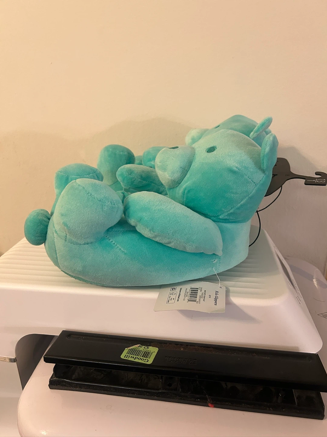 Turquoise Teddy Bear Slippers Size 11-12 - photo 4