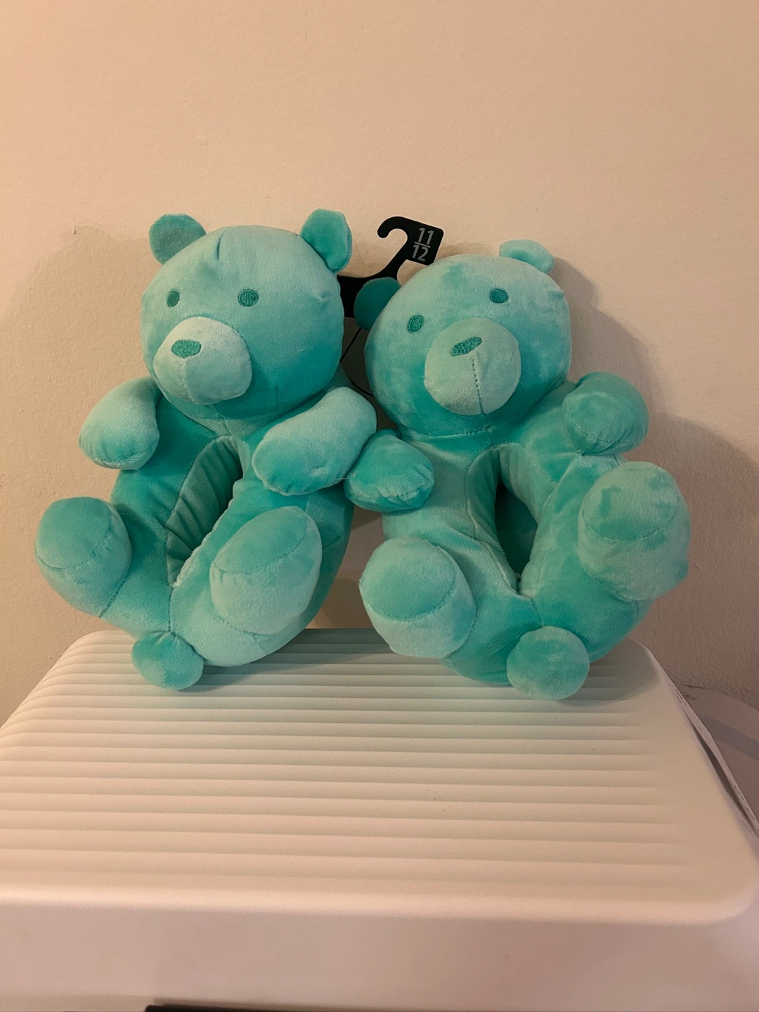 Turquoise Teddy Bear Slippers Size 11-12 - photo 5