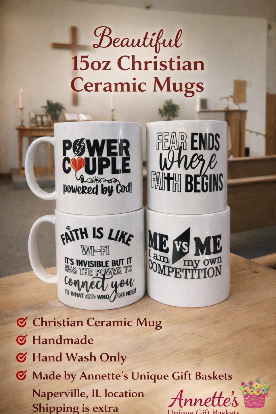 15oz Christian Ceramic Mug - Annettes Unique Gift Baskets